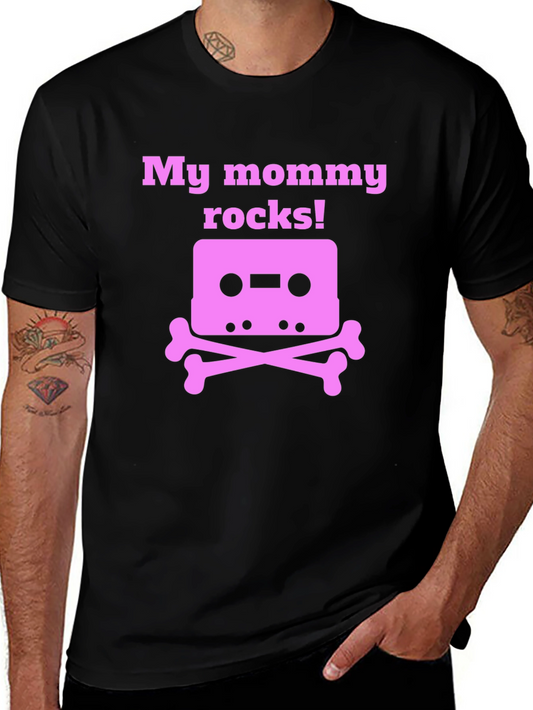 My Mommy Rocks T-Shirt - Cassette Skull Design