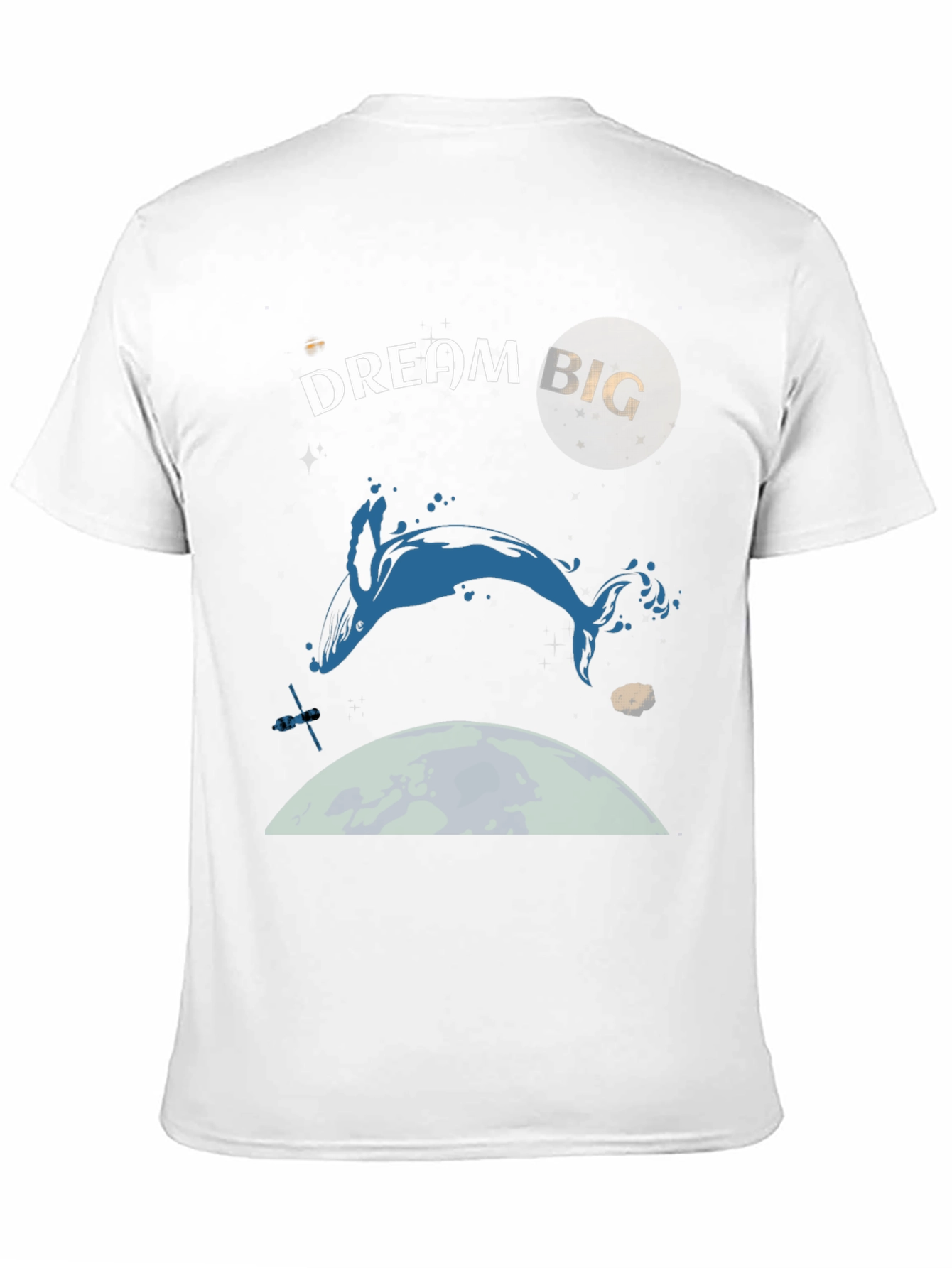 Dream Big Whale Graphic T-Shirt - Black Cotton Tee
