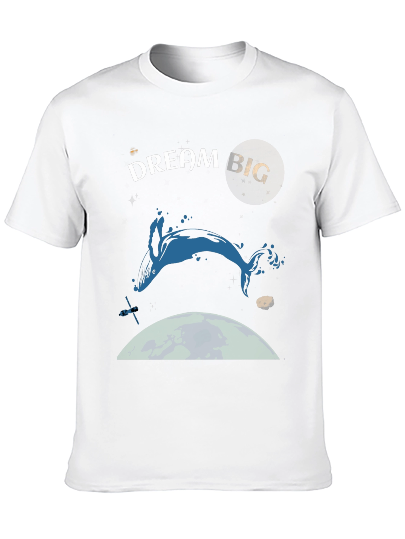 Dream Big Whale Graphic T-Shirt - Black Cotton Tee