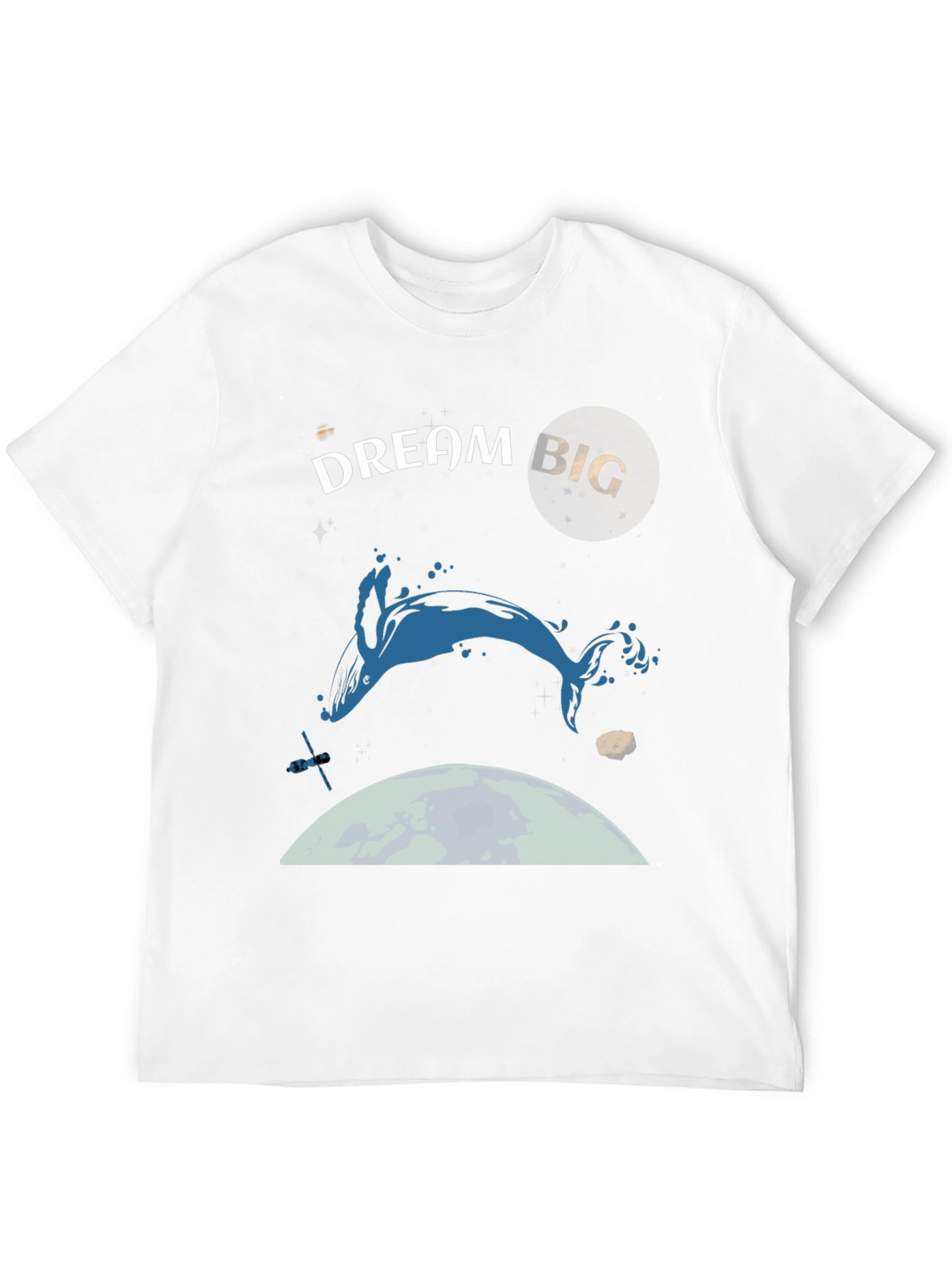 Dream Big Whale Graphic T-Shirt - Black Cotton Tee