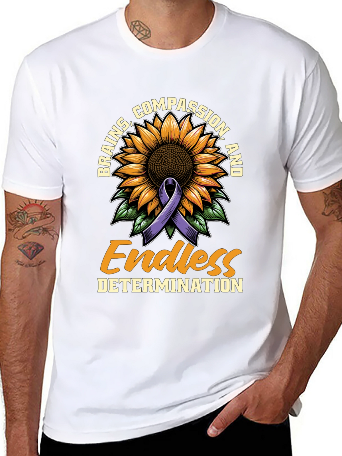 Brains Compassion Endless Determination T-Shirt