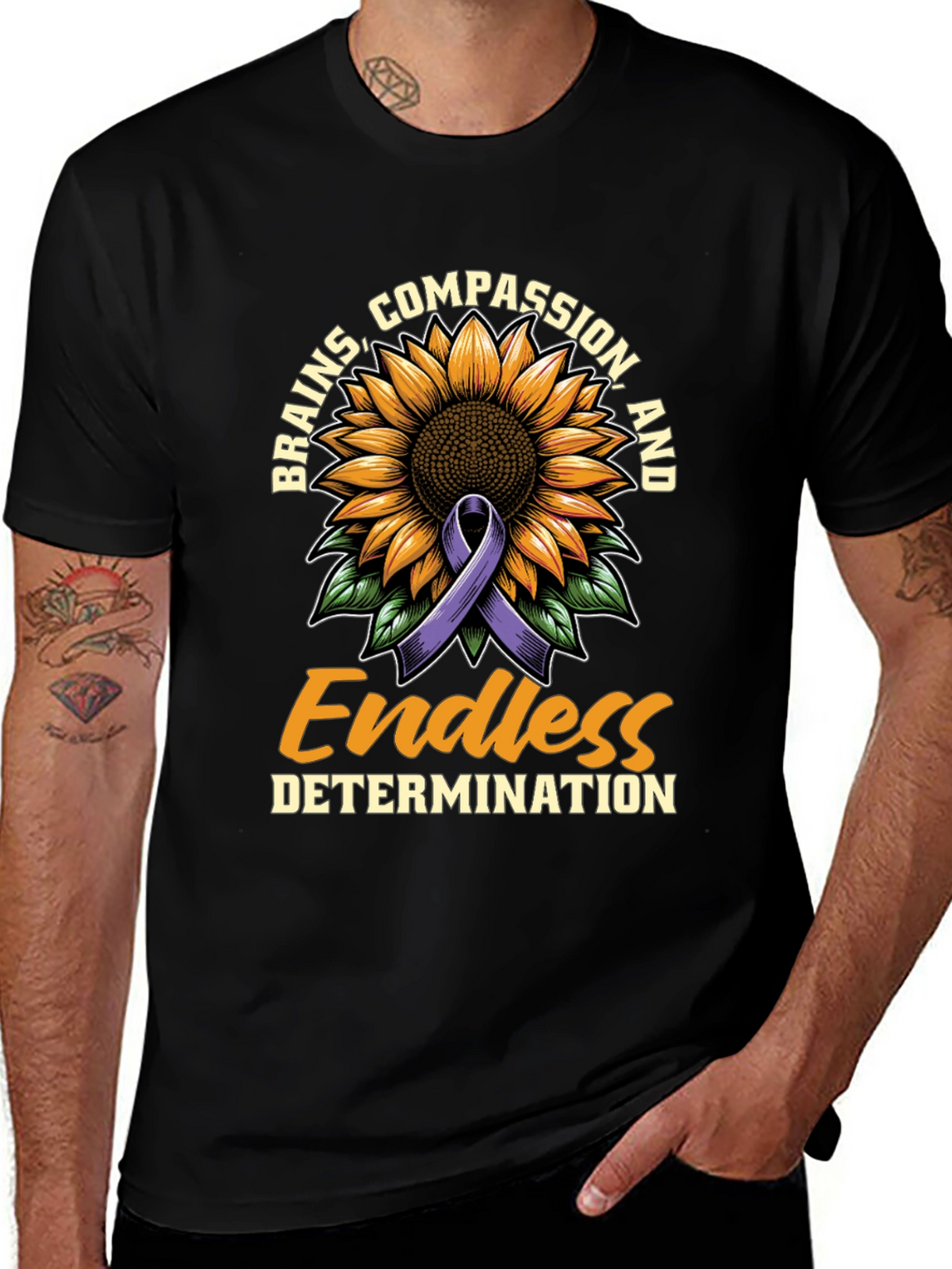Brains Compassion Endless Determination T-Shirt