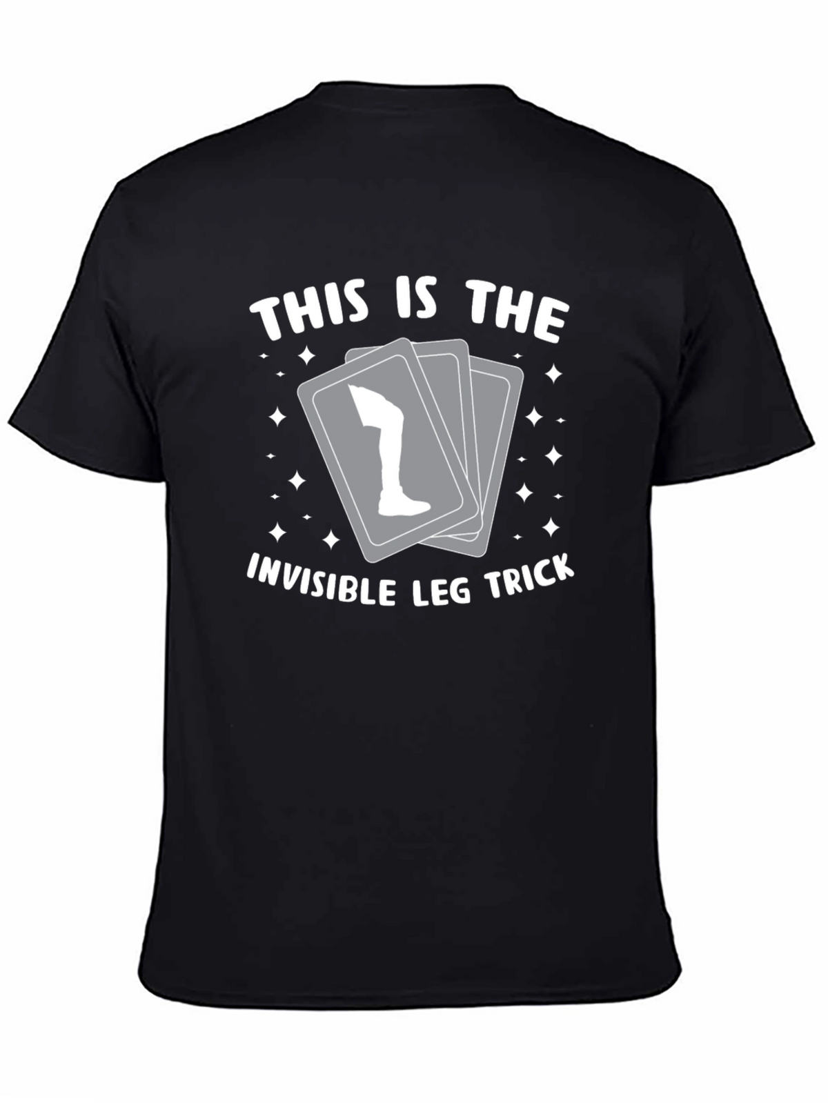 Invisible Leg Trick Graphic Tee - Black Cotton Blend