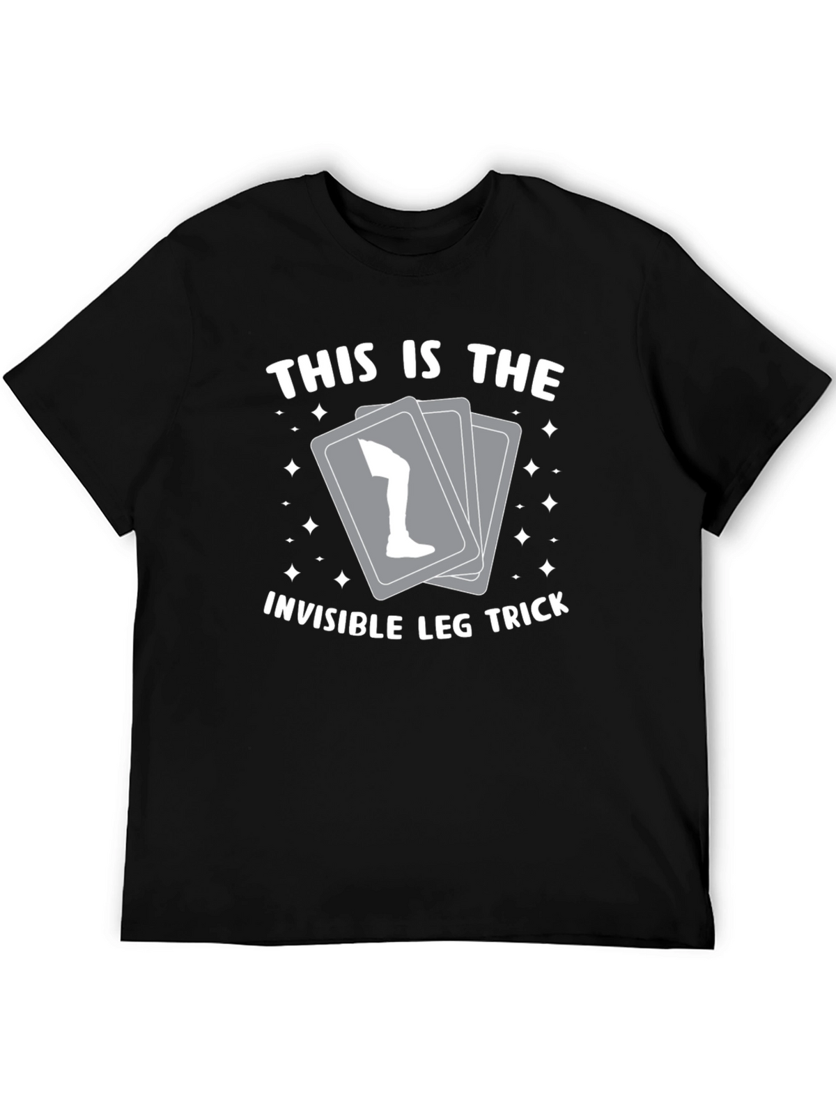 Invisible Leg Trick Graphic Tee - Black Cotton Blend