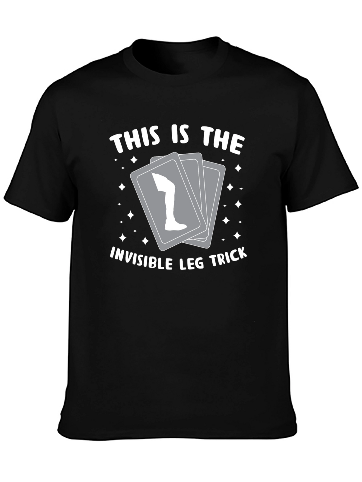 Invisible Leg Trick Graphic Tee - Black Cotton Blend