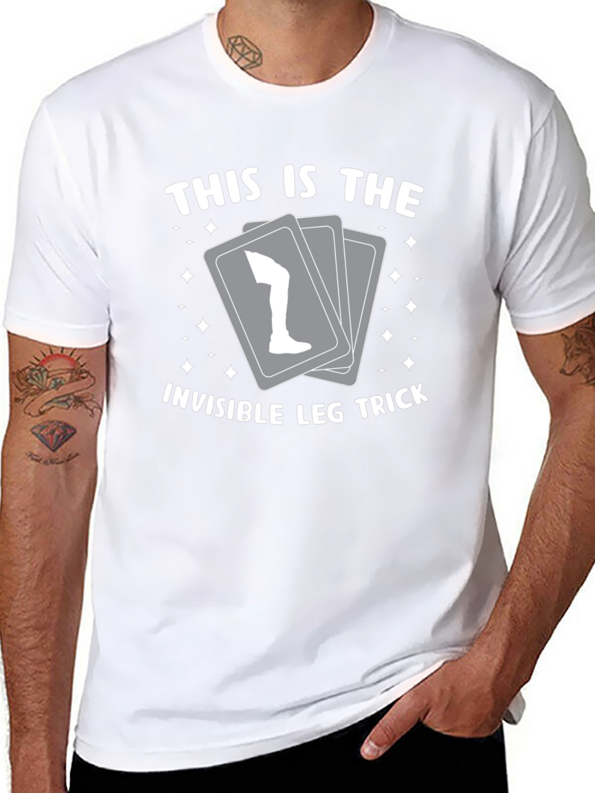 Invisible Leg Trick Graphic Tee - Black Cotton Blend