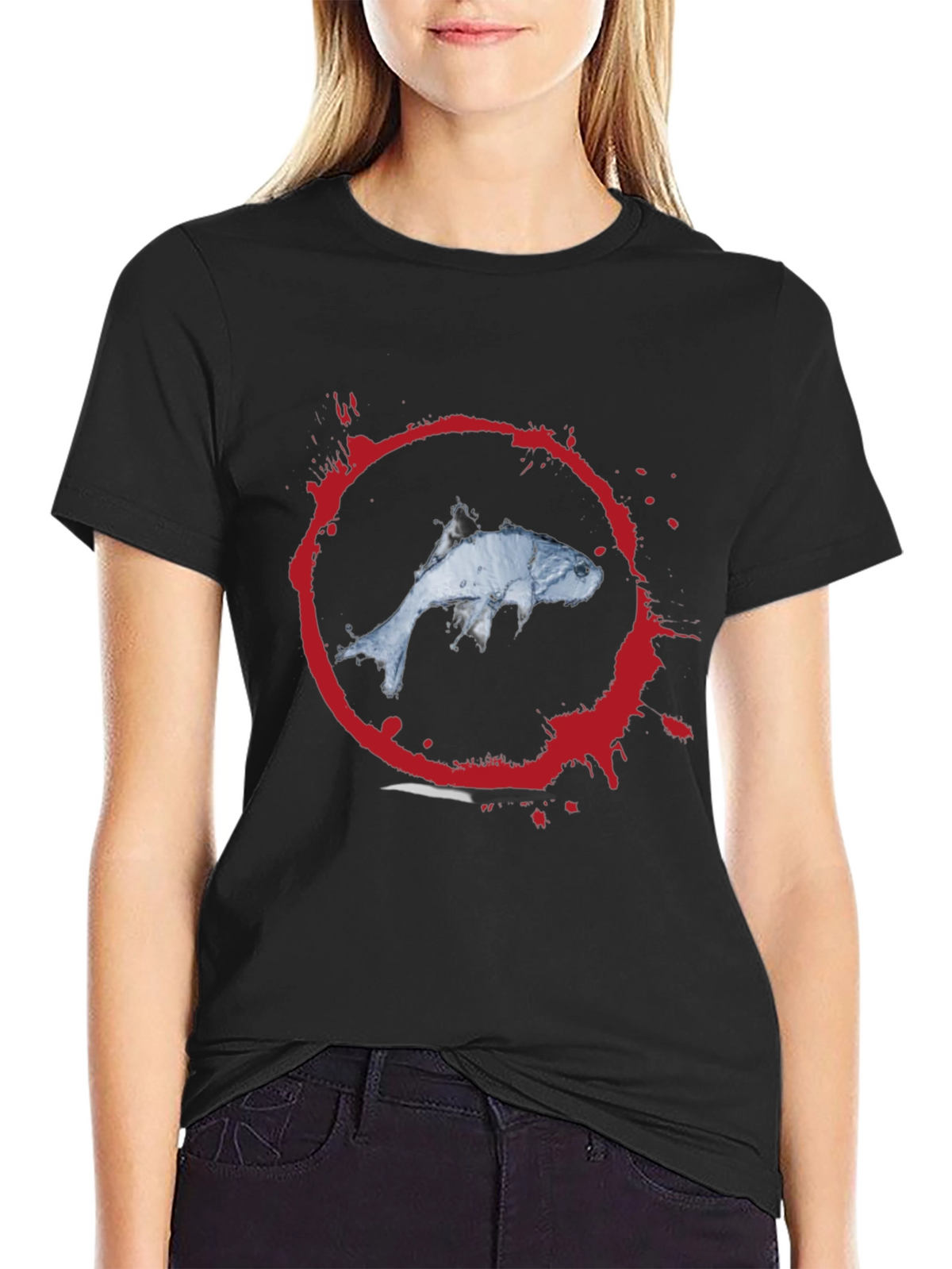 Koi Fish Graphic Tee - Mens Black T-Shirt