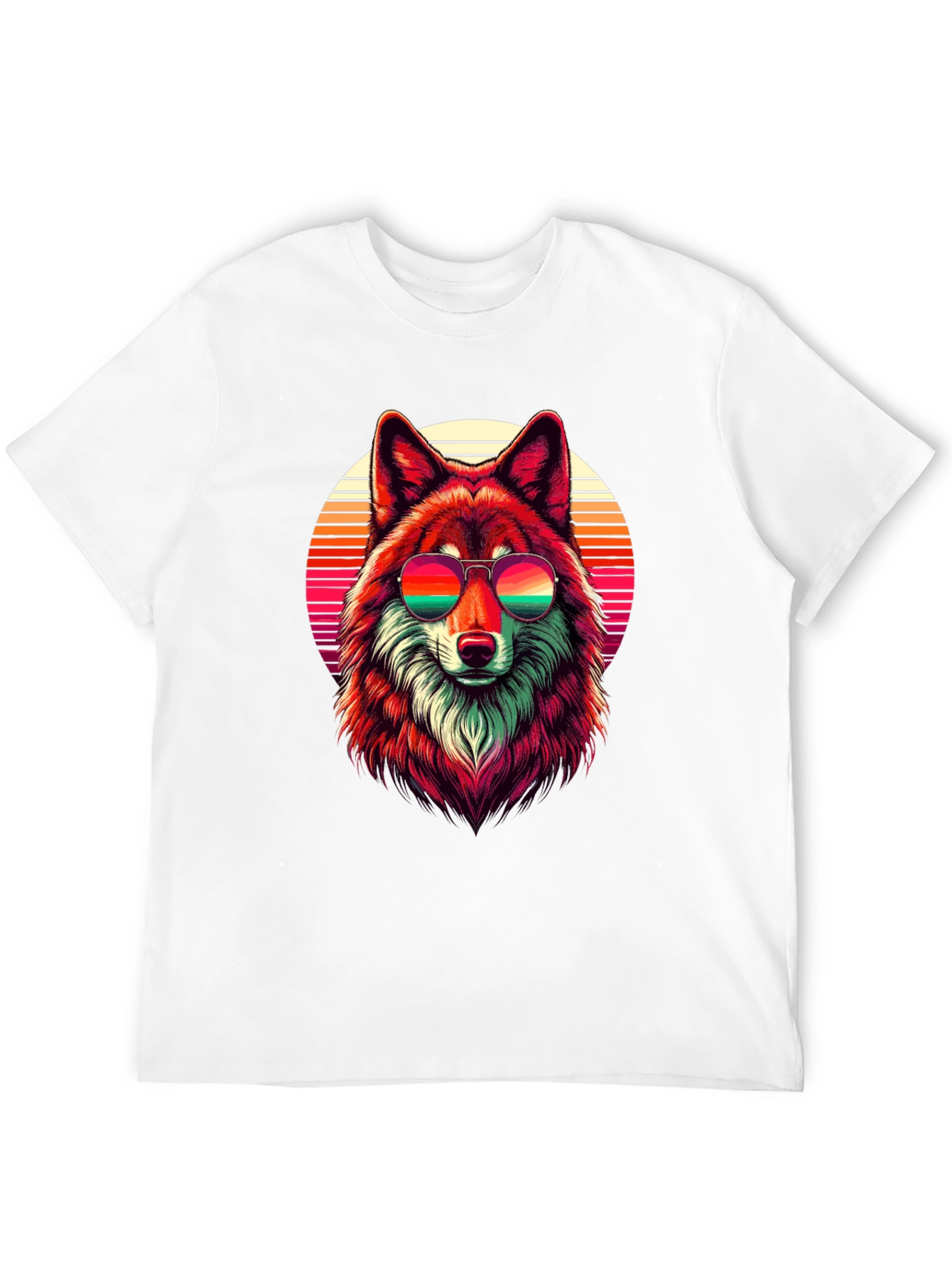 Retro Wolf Graphic T-Shirt - Cool Animal Tee