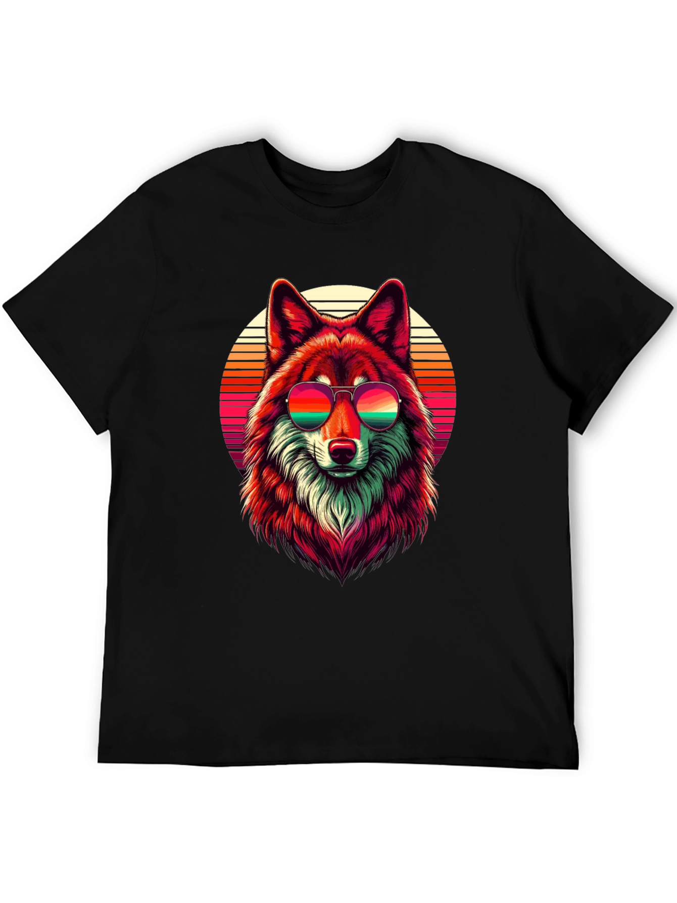 Retro Wolf Graphic T-Shirt - Cool Animal Tee