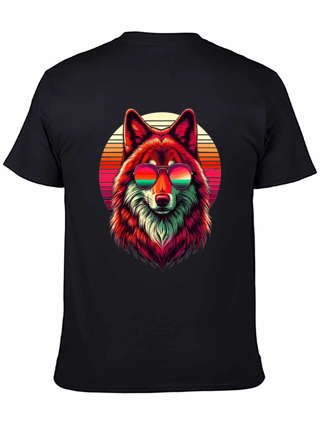 Retro Wolf Graphic T-Shirt - Cool Animal Tee
