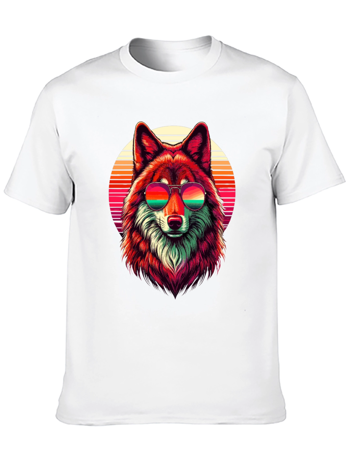 Retro Wolf Graphic T-Shirt - Cool Animal Tee