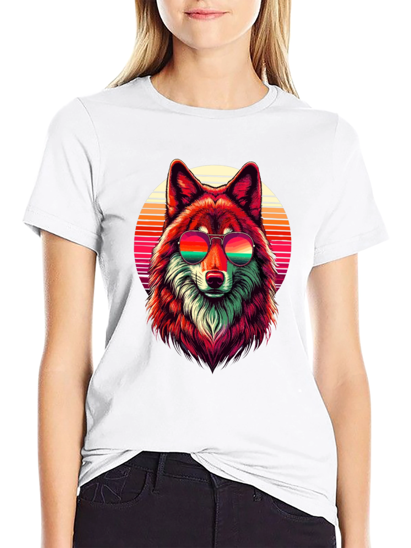 Retro Wolf Graphic T-Shirt - Cool Animal Tee