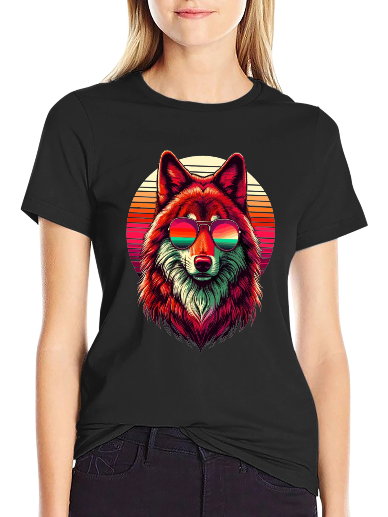 Retro Wolf Graphic T-Shirt - Cool Animal Tee
