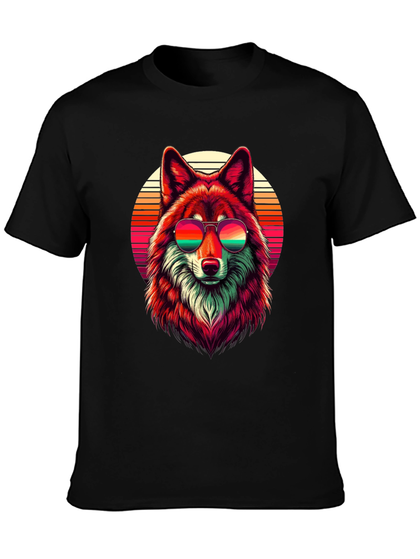 Retro Wolf Graphic T-Shirt - Cool Animal Tee