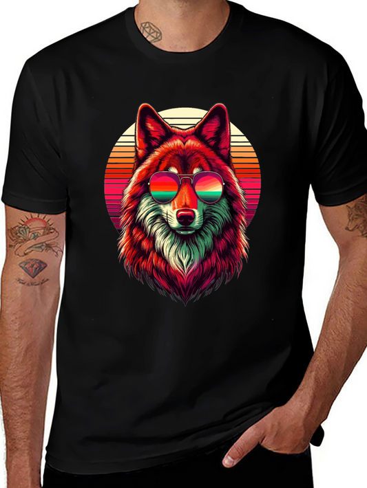 Retro Wolf Graphic T-Shirt - Cool Animal Tee