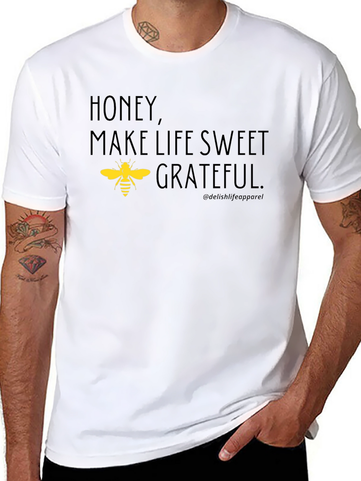 Honey Make Life Sweet Grateful Bee Graphic T-Shirt