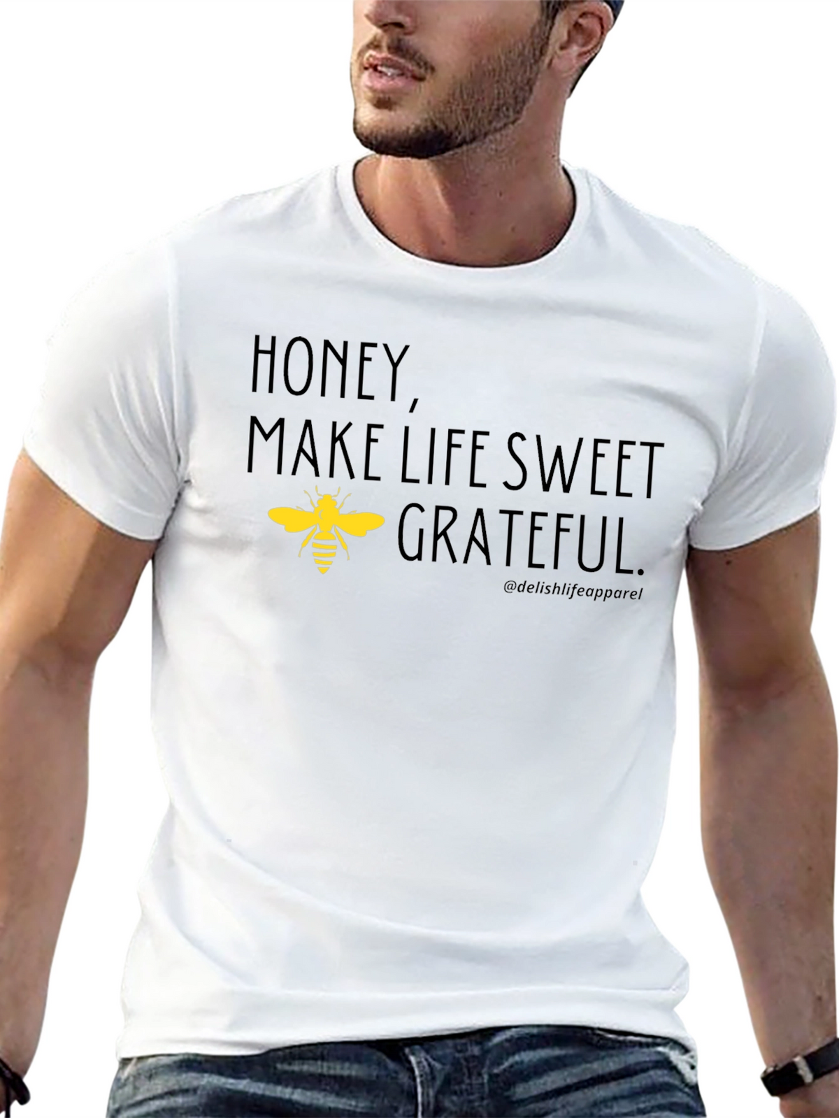 Honey Make Life Sweet Grateful Bee Graphic T-Shirt
