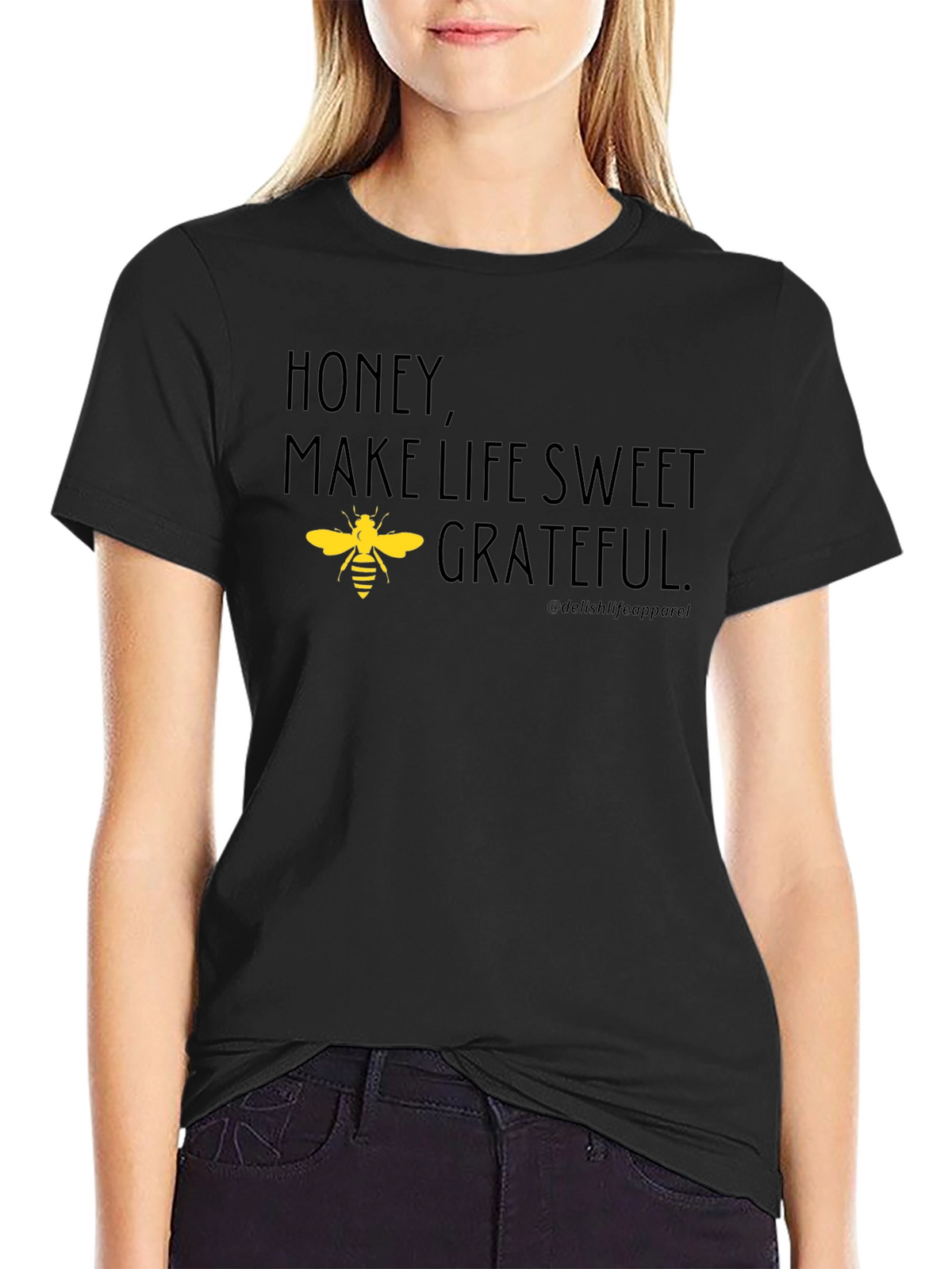 Honey Make Life Sweet Grateful Bee Graphic T-Shirt