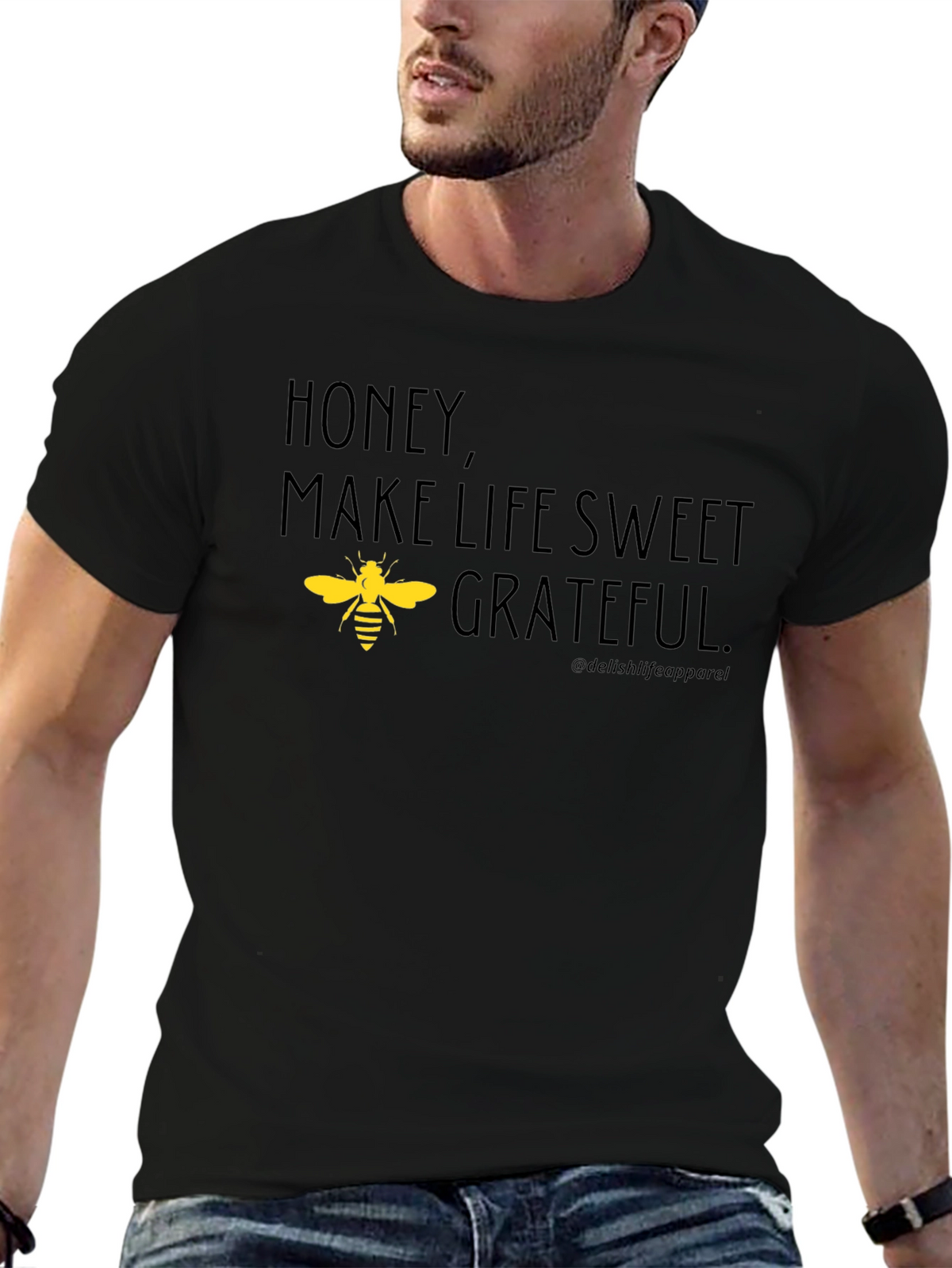 Honey Make Life Sweet Grateful Bee Graphic T-Shirt