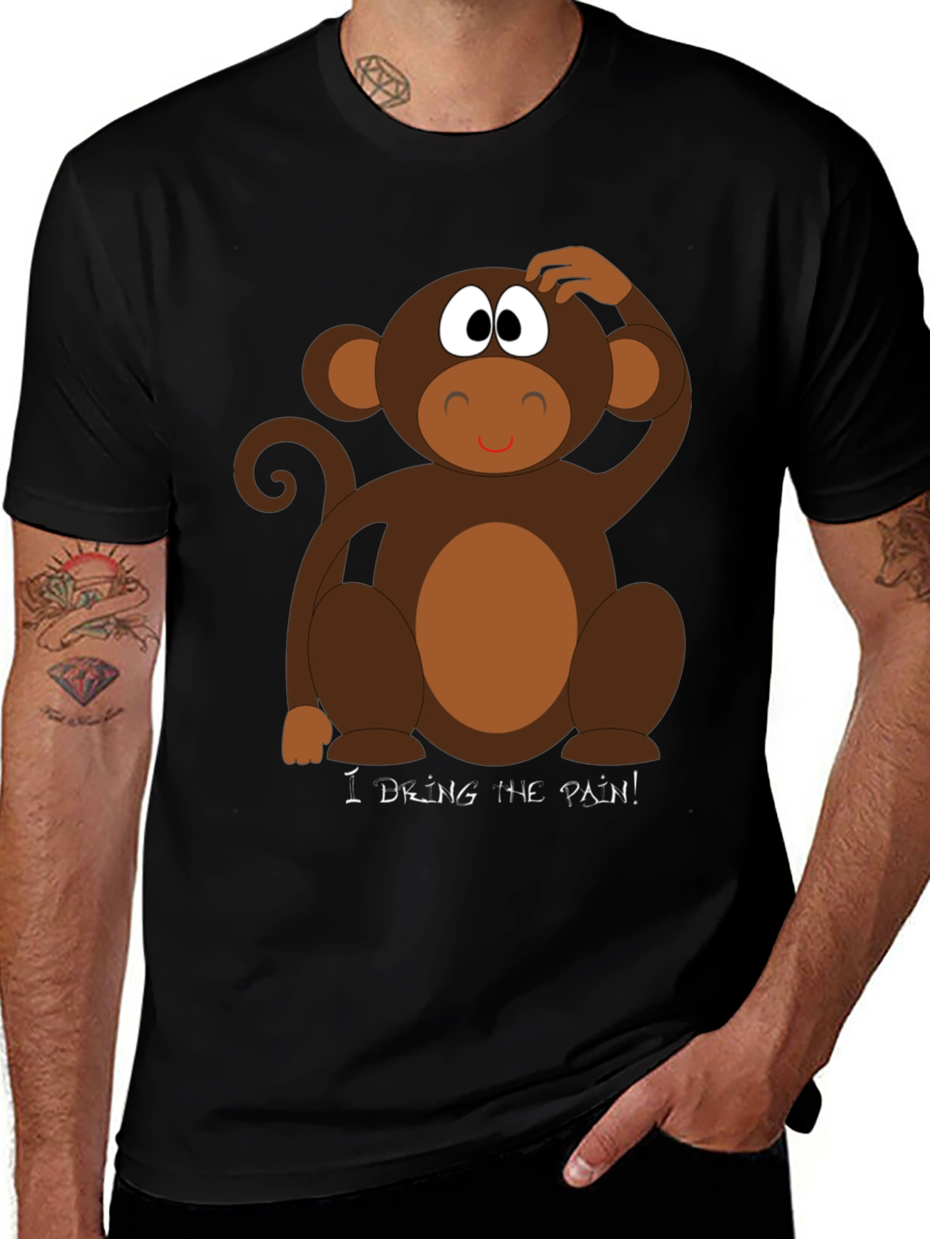 Funny Monkey T-Shirt - I Drink The Pain!