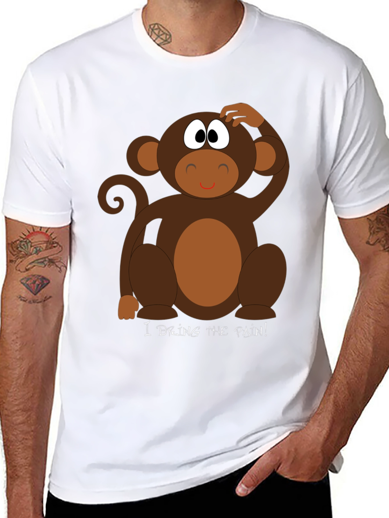 Funny Monkey T-Shirt - I Drink The Pain!