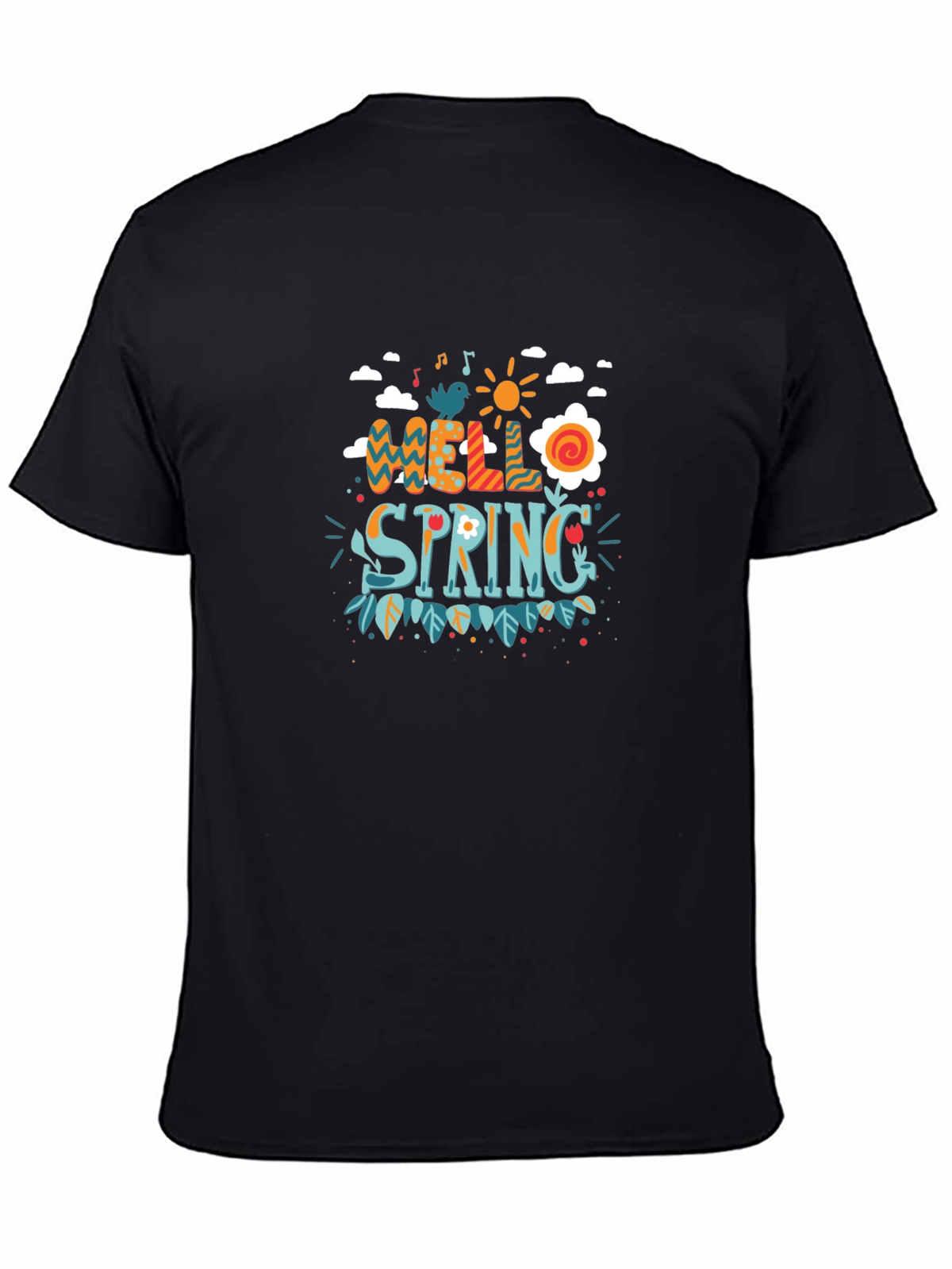 Hello Spring Graphic Tee - Black