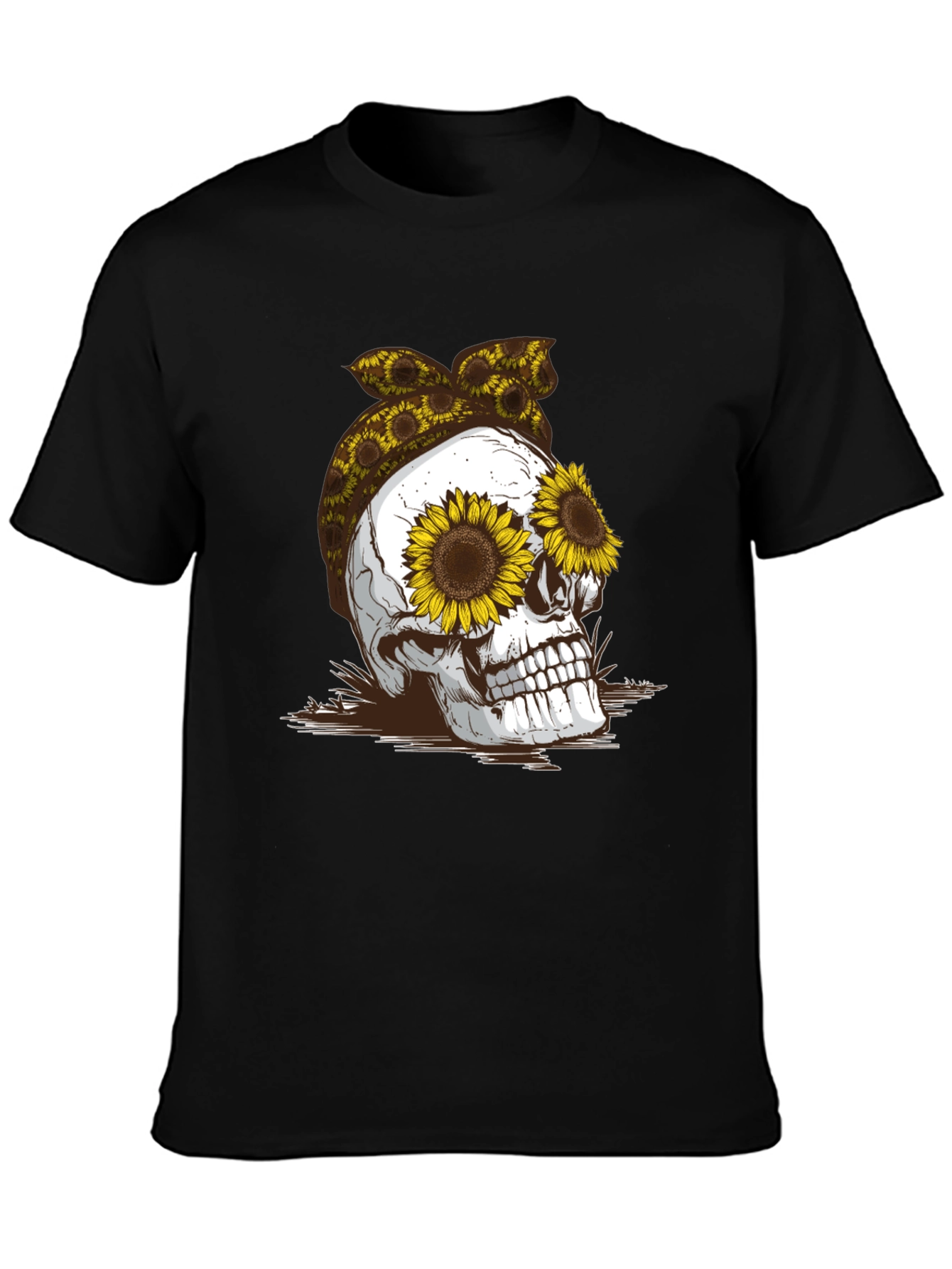 Sunflower Skull Graphic Tee