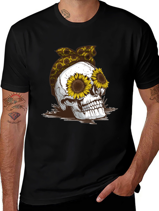 Sunflower Skull Graphic Tee