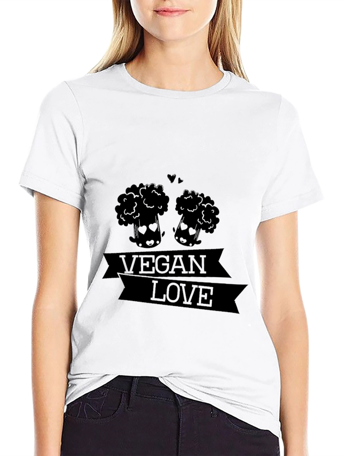Vegan Love Graphic Tee - Black T-Shirt