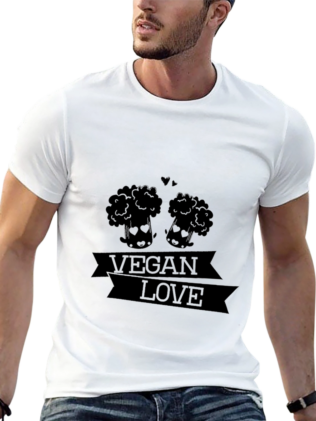 Vegan Love Graphic Tee - Black T-Shirt
