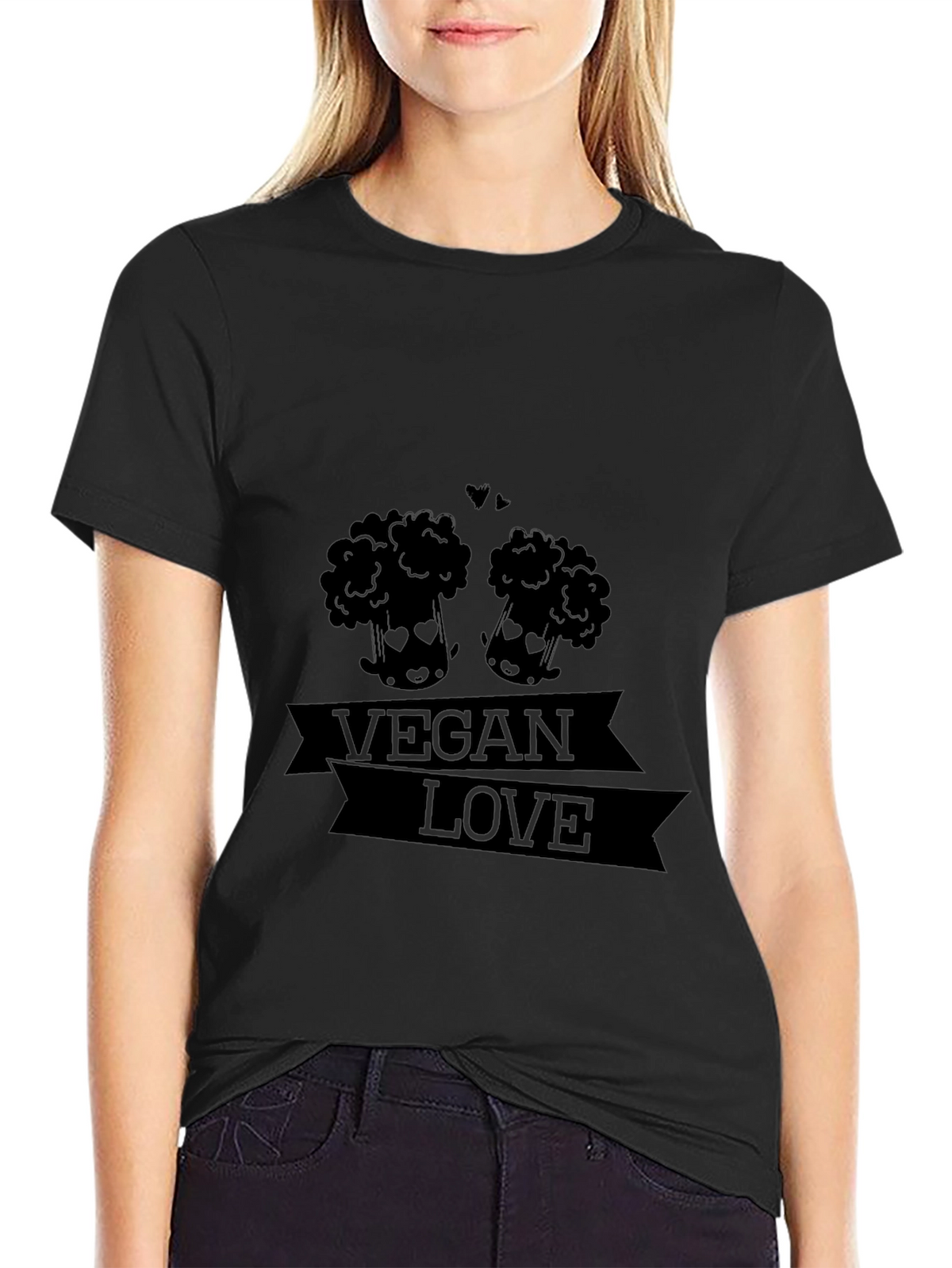 Vegan Love Graphic Tee - Black T-Shirt