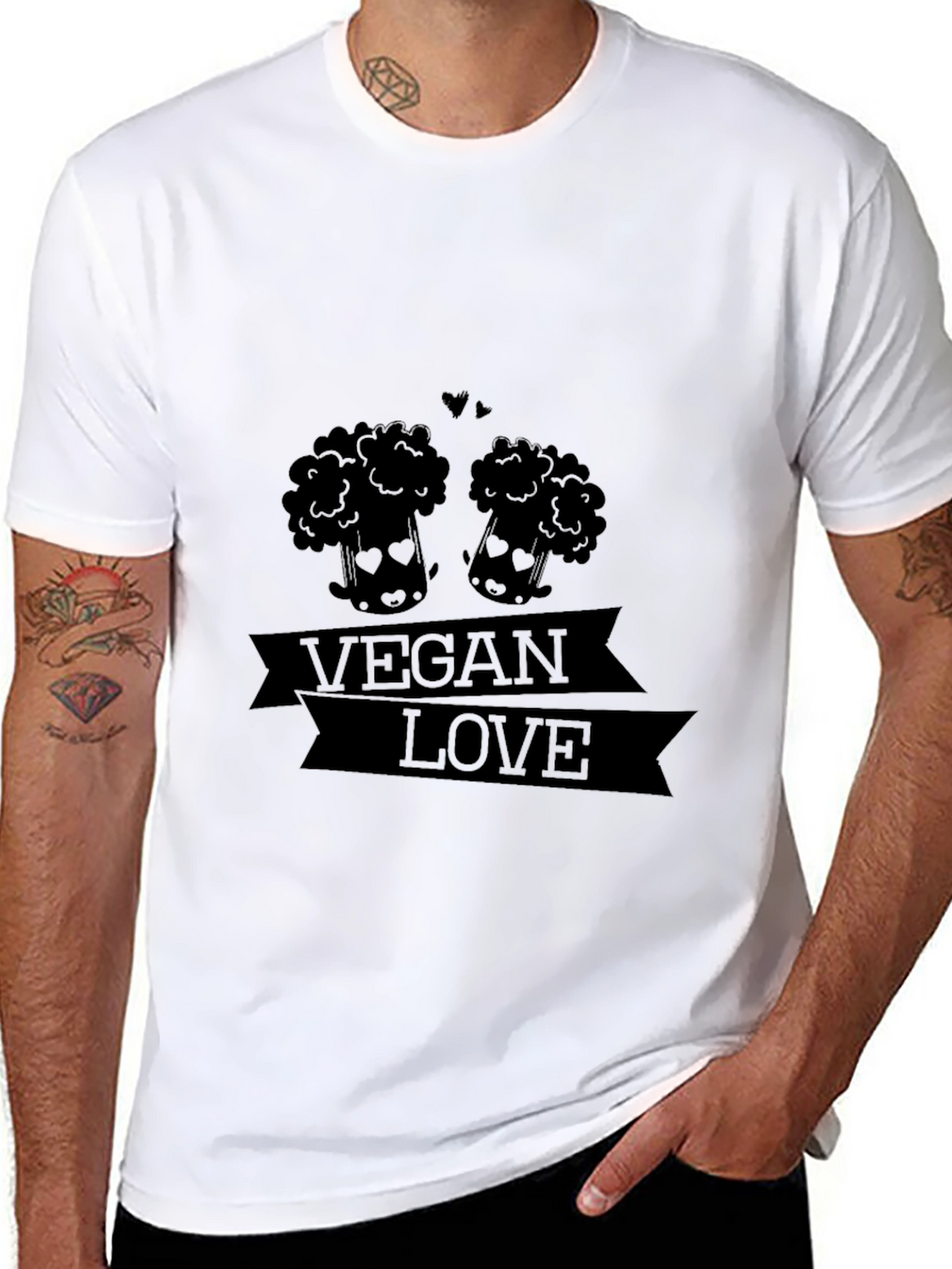 Vegan Love Graphic Tee - Black T-Shirt