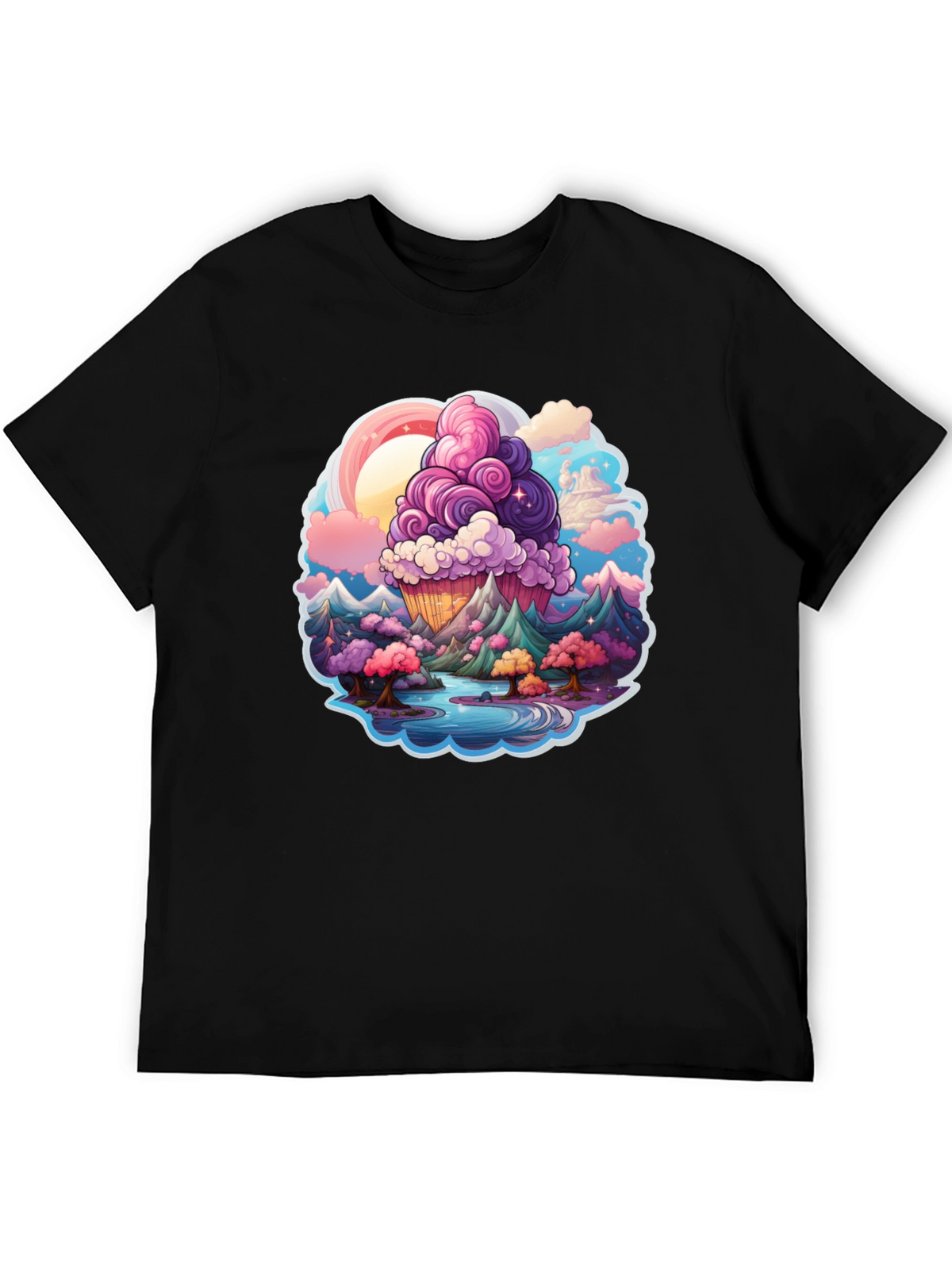 Fantasy Landscape Cupcake Graphic Tee