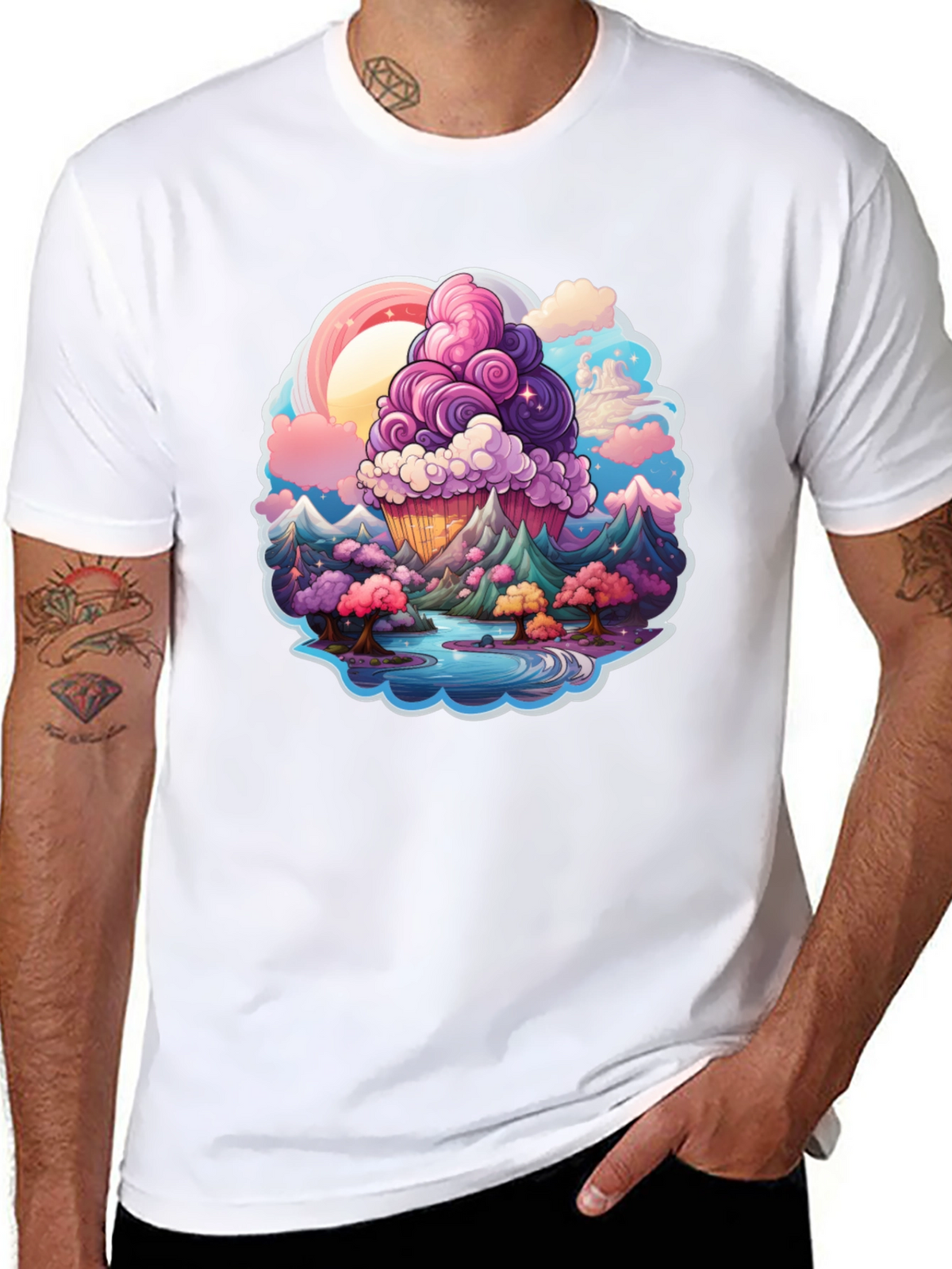 Fantasy Landscape Cupcake Graphic Tee