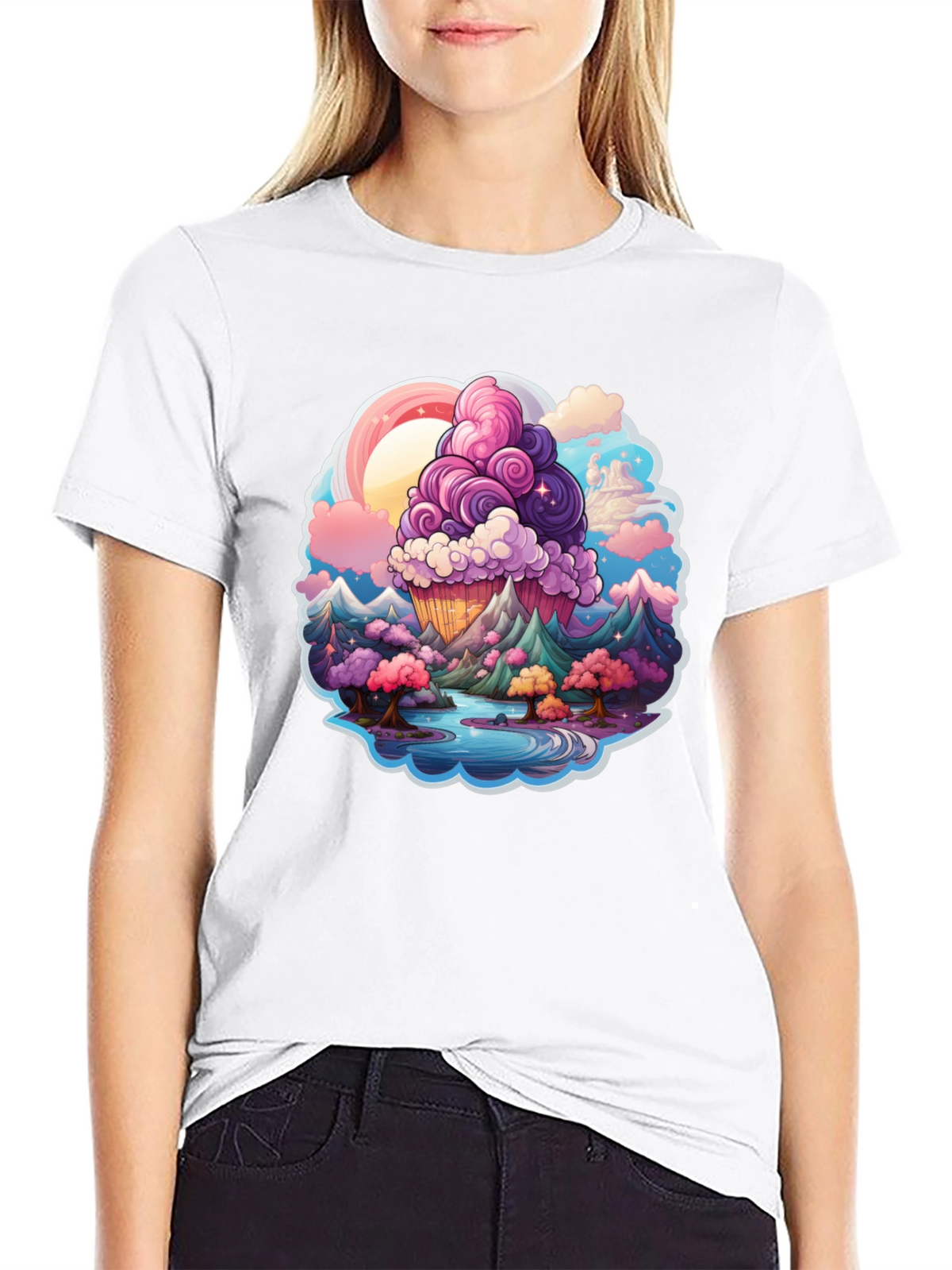 Fantasy Landscape Cupcake Graphic Tee