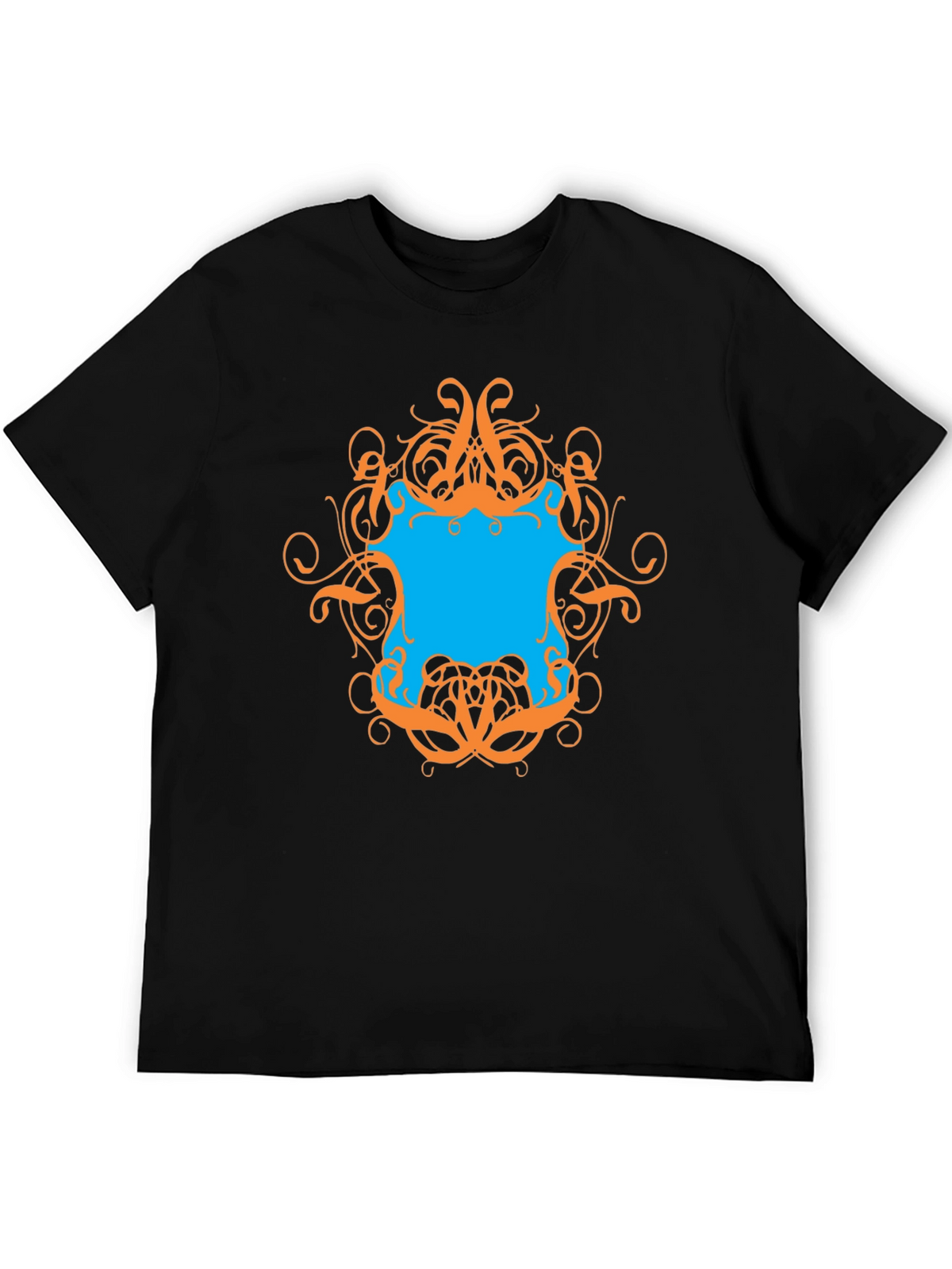 Graphic Tee - Black T-Shirt with Ornamental Design