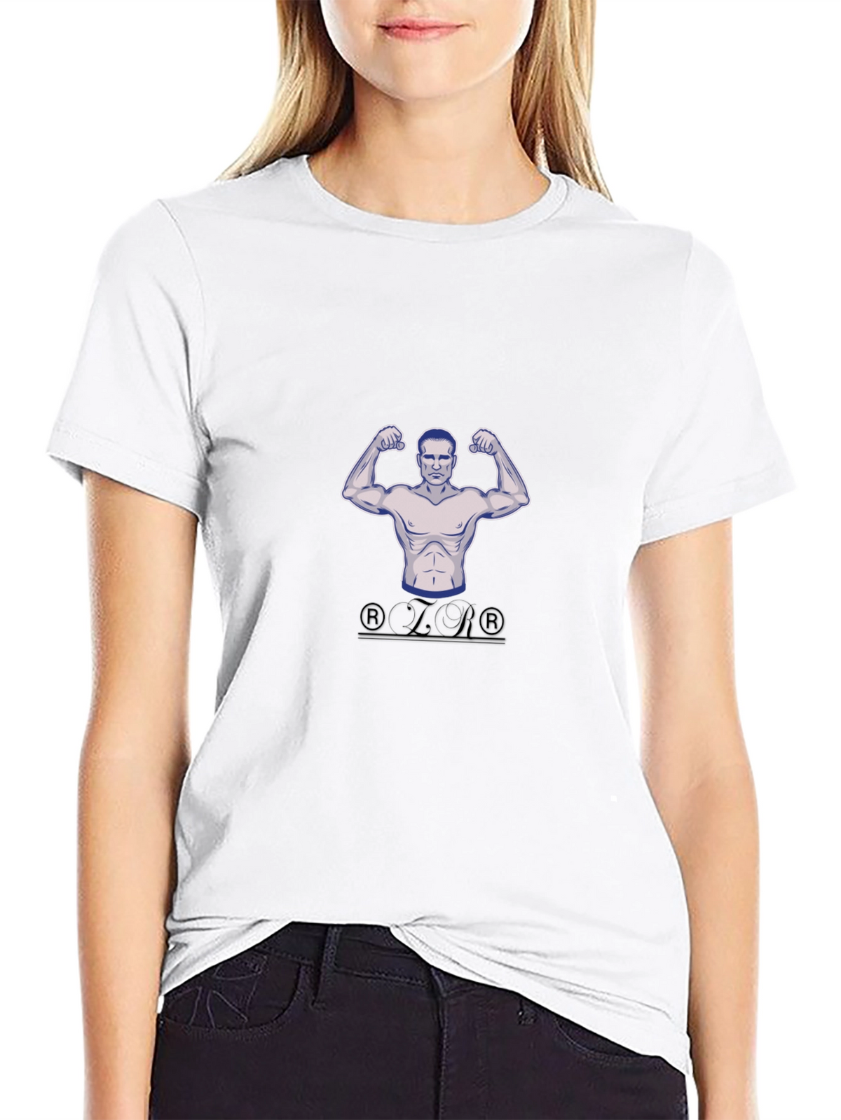 Mens Black Graphic T-Shirt - Bodybuilder Design