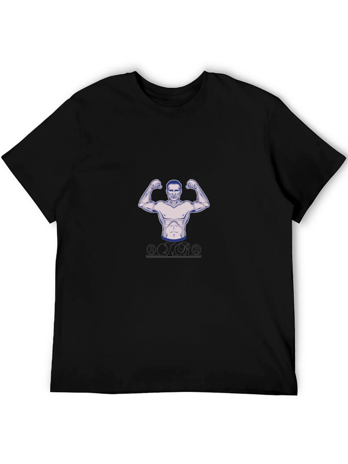Mens Black Graphic T-Shirt - Bodybuilder Design