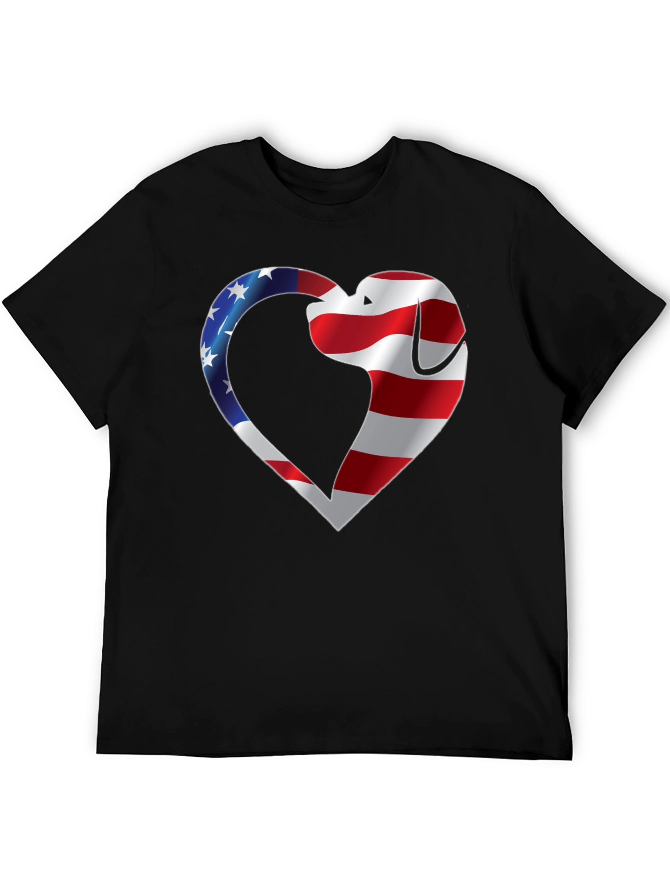 Patriotic Dog Heart T-Shirt