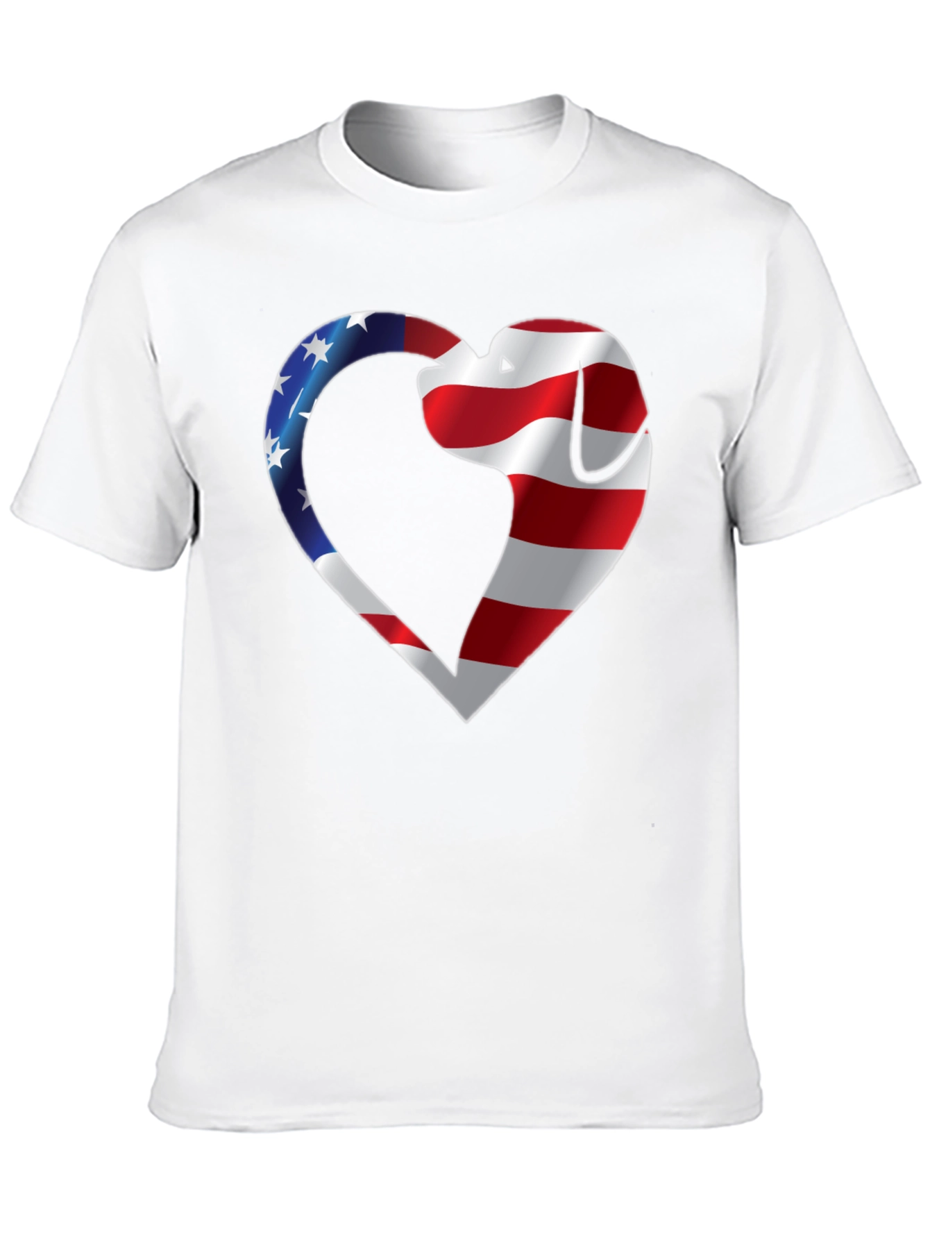 Patriotic Dog Heart T-Shirt