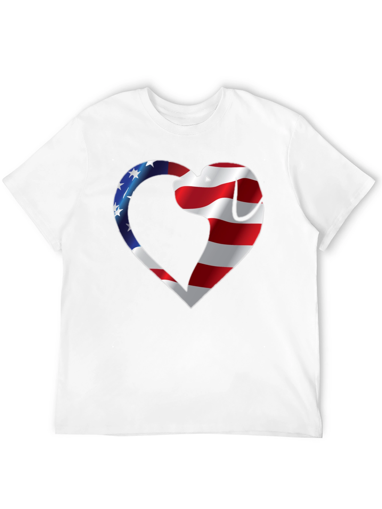 Patriotic Dog Heart T-Shirt