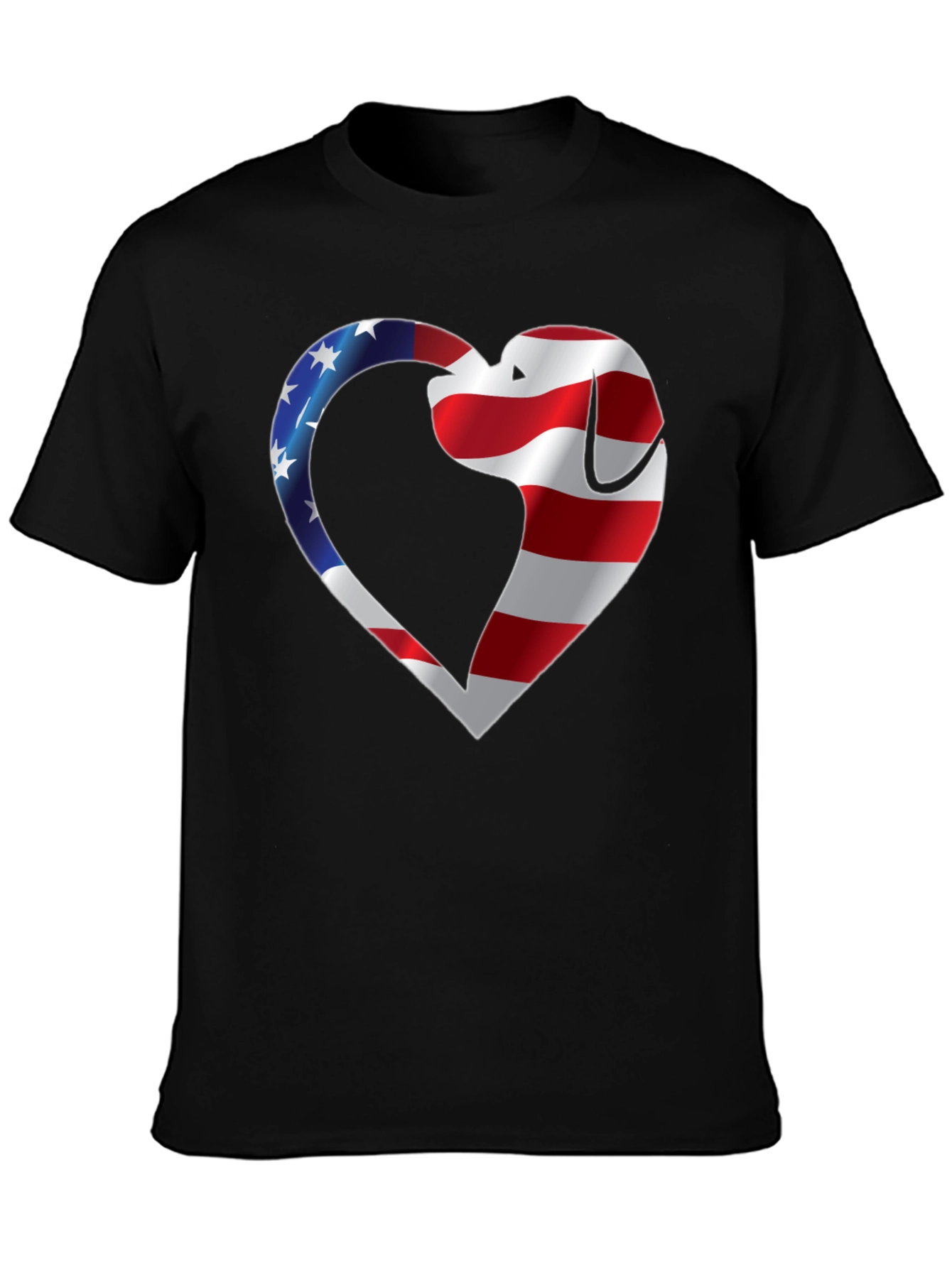 Patriotic Dog Heart T-Shirt