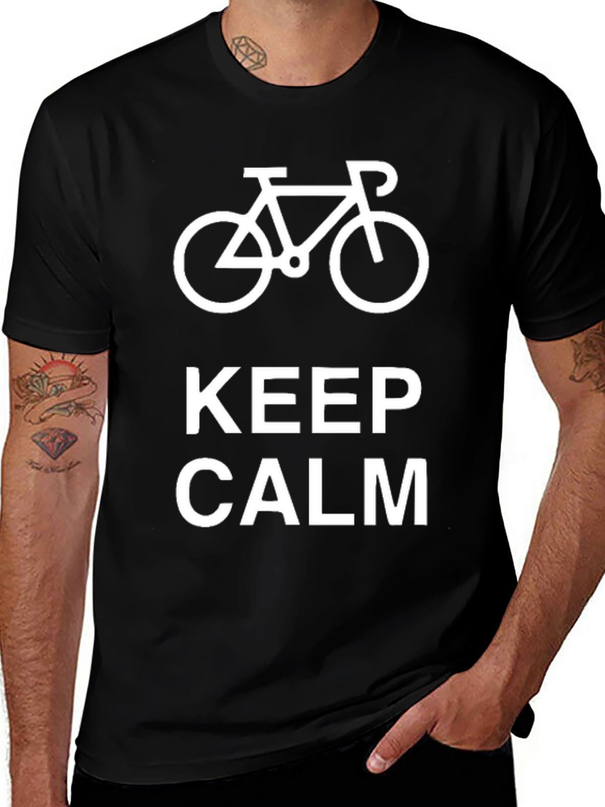 Keep Calm Cycling T-Shirt - Black