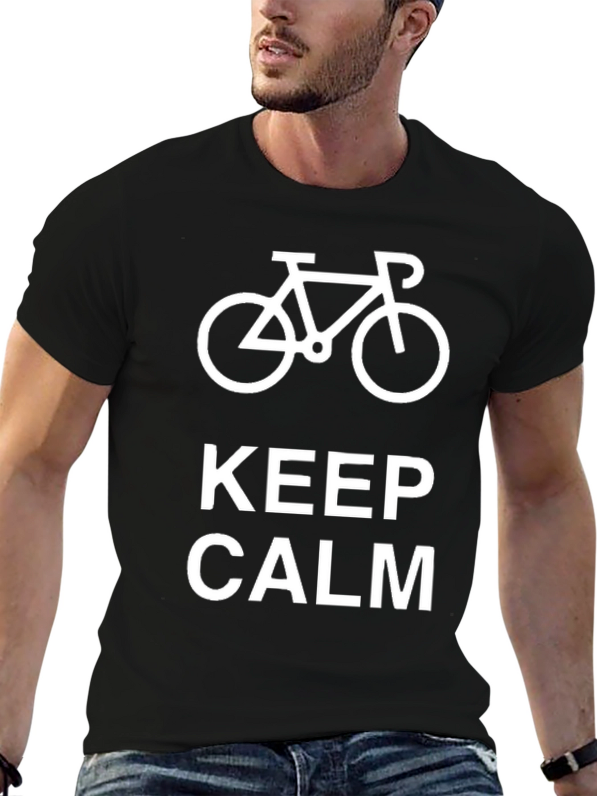 Keep Calm Cycling T-Shirt - Black