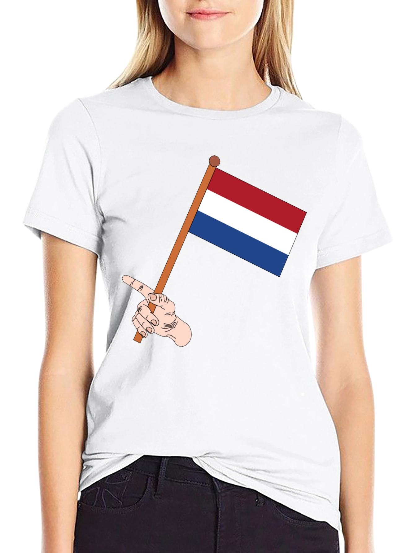 Netherlands Flag T-Shirt - Pointing Hand Graphic Tee