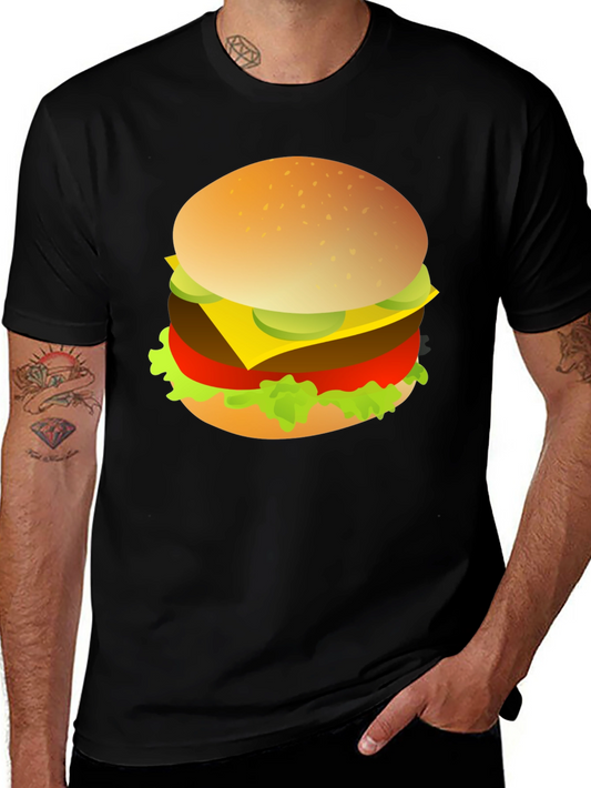 Burger Graphic Print Crew Neck T-Shirt