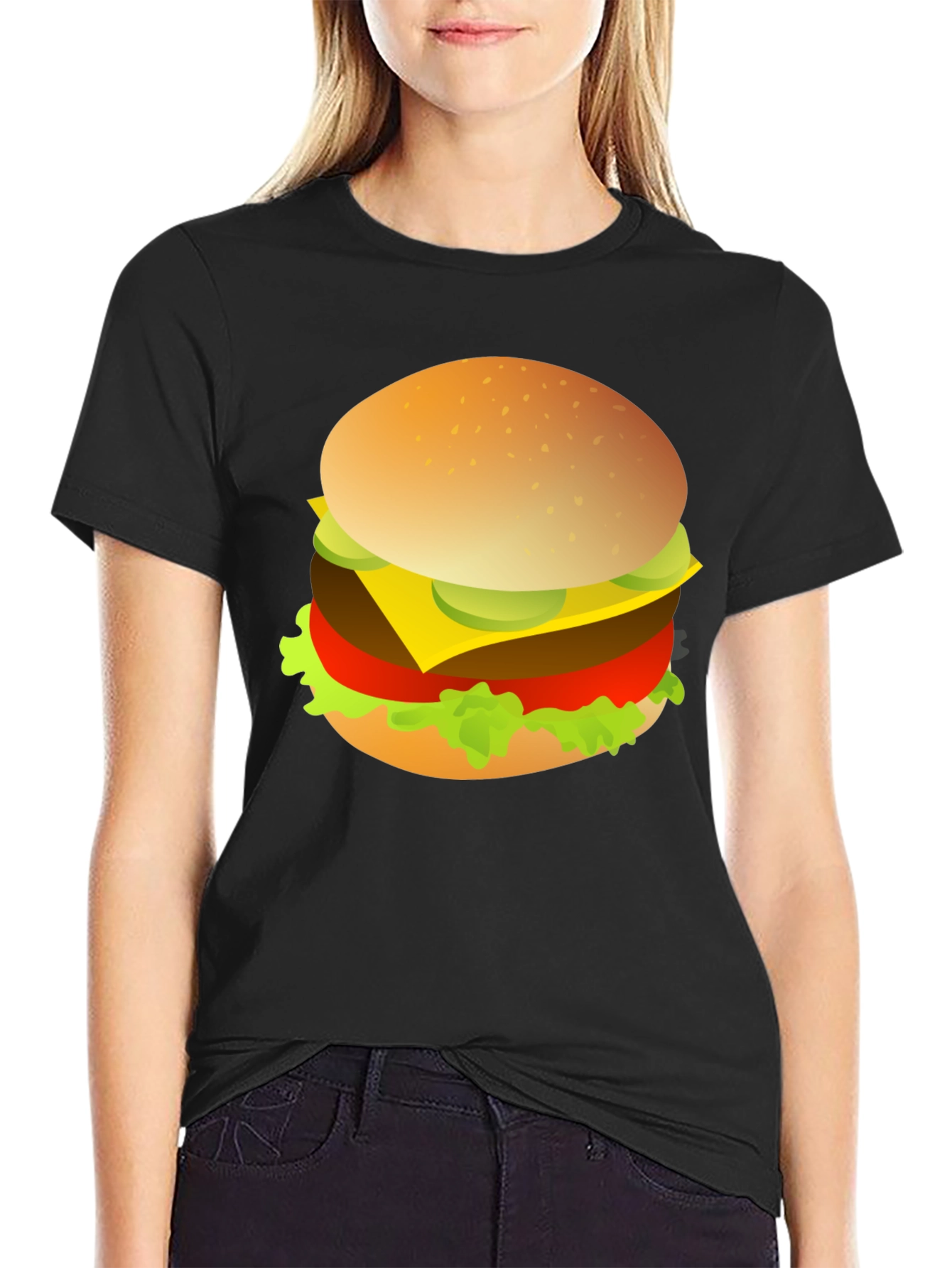 Burger Graphic Print Crew Neck T-Shirt