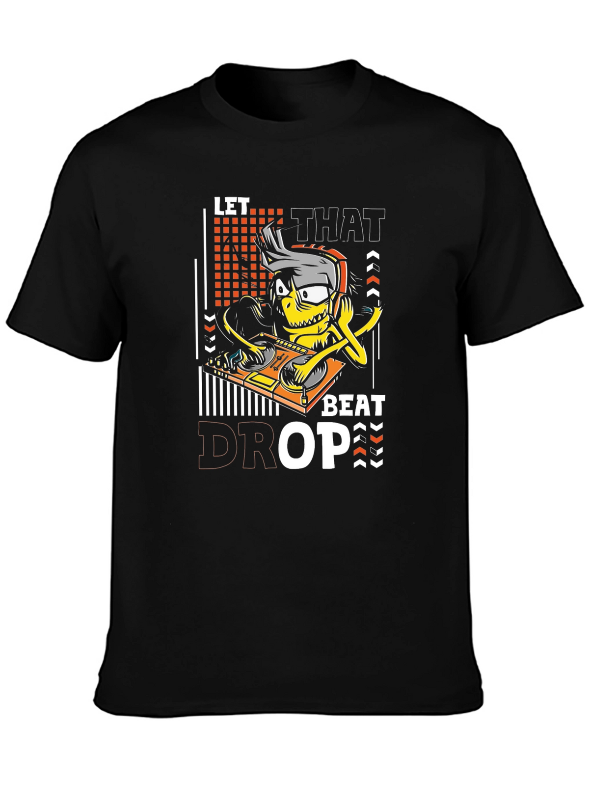 Let That Beat Drop T-Shirt DJ Cartoon Graphic Tee