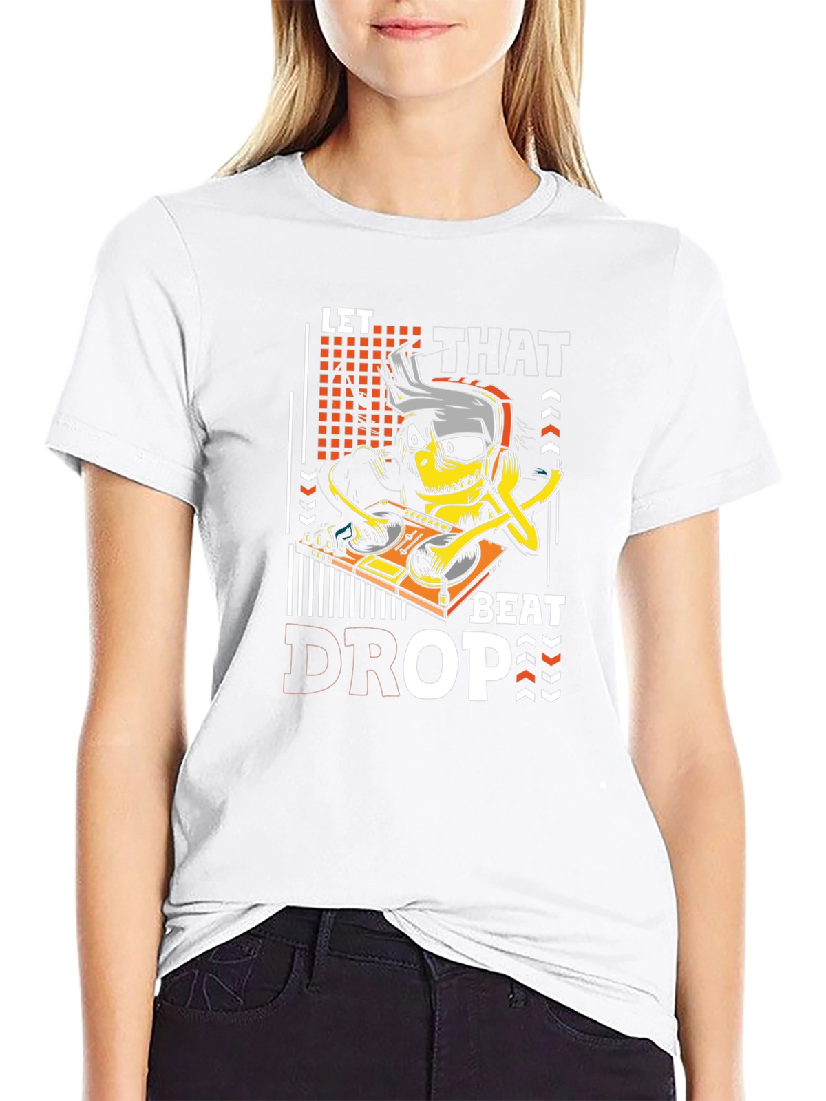 Let That Beat Drop T-Shirt DJ Cartoon Graphic Tee