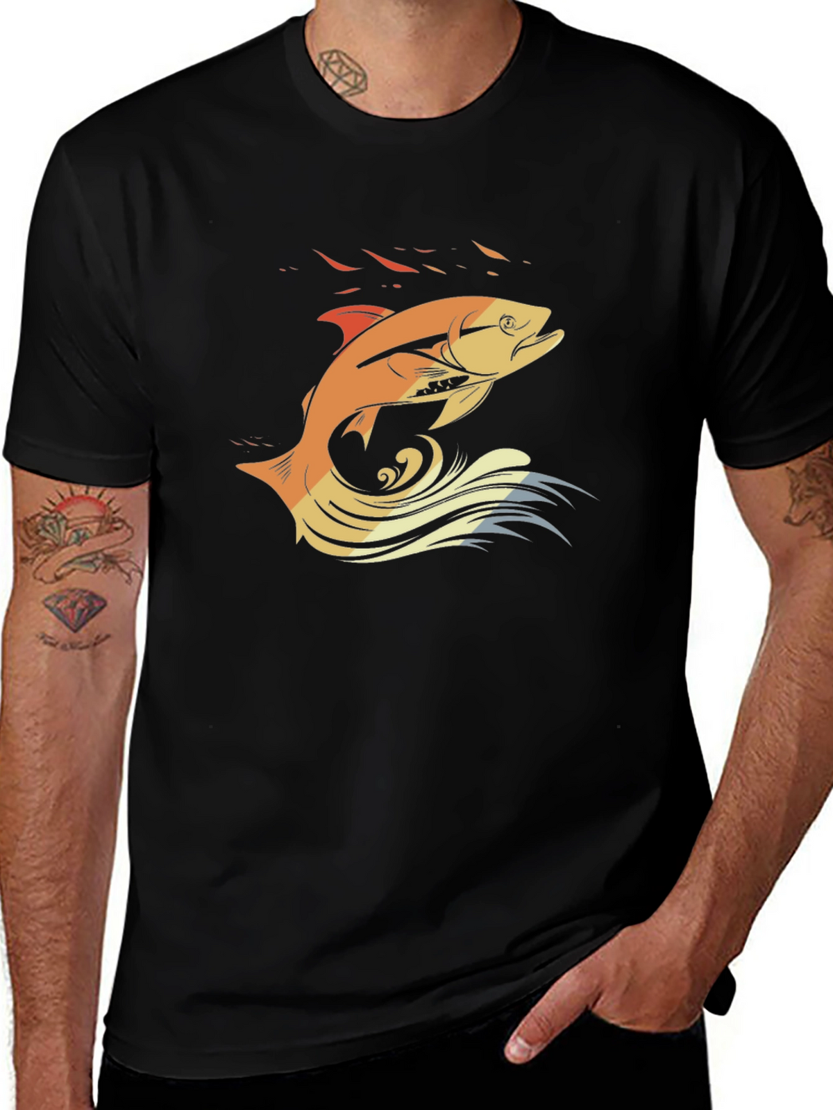Fishing T-Shirt: Retro Fish Design